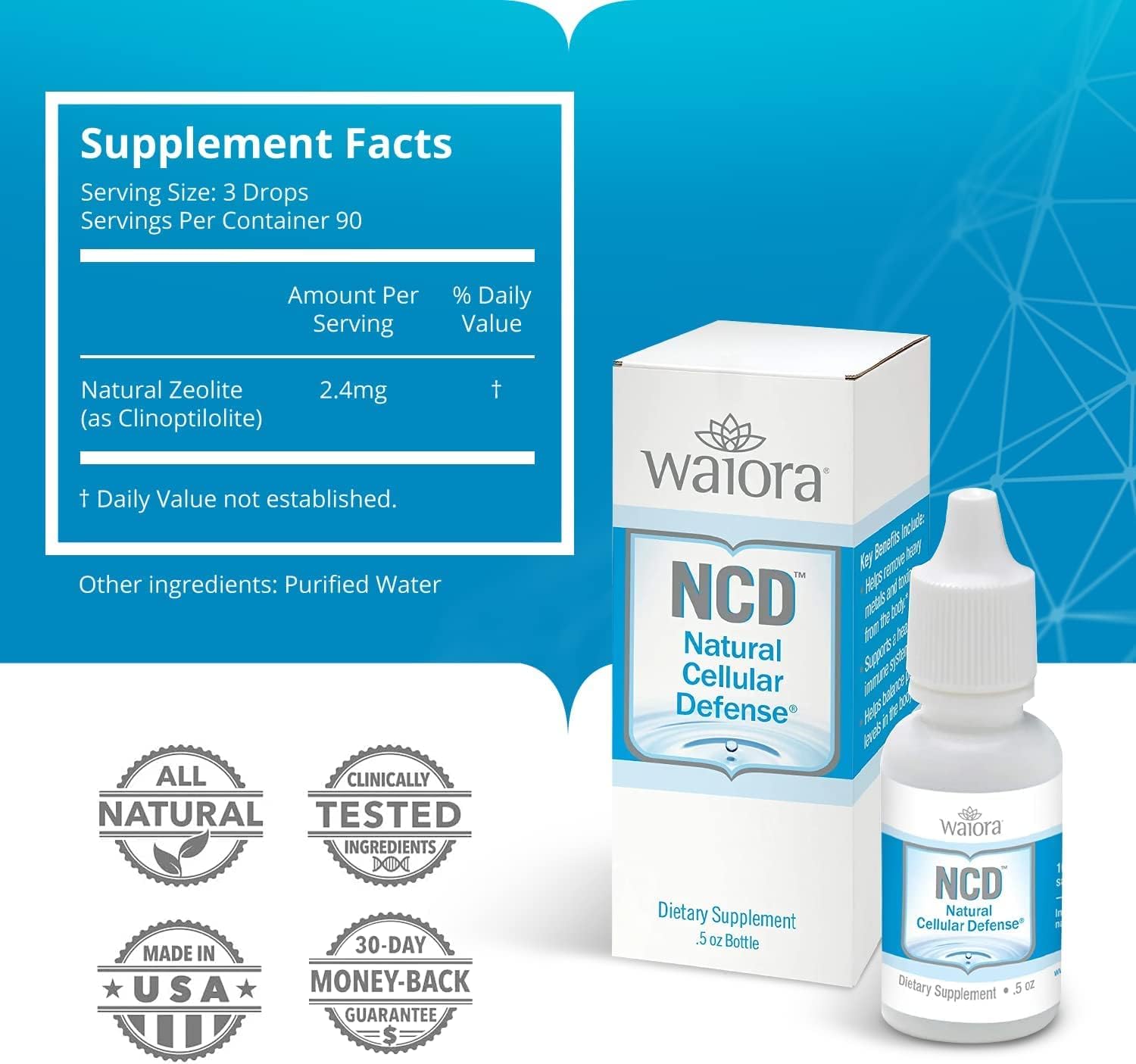 Natural Cellular Defense (NCD) Liquid Supplement, Advanced Mineral & Botanical Formula, Daily Immune & Cellular Wellness, Easy Absorption Drops