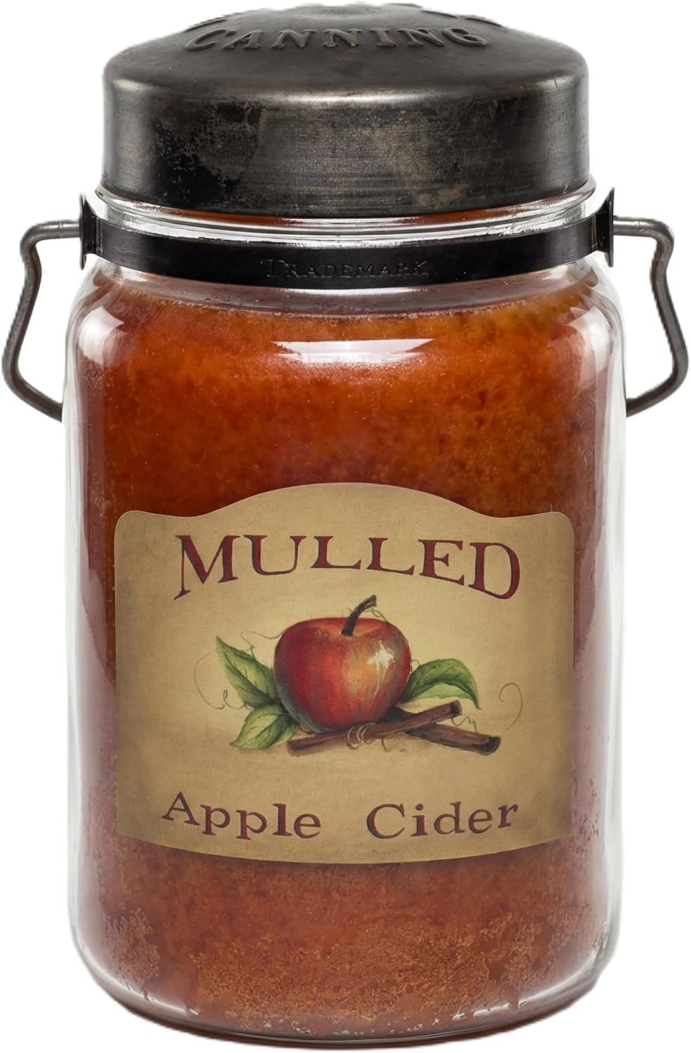 McCall’s Candles | Hot Buttered Rum | 26 oz Scented Candle | USA-Poured | Vintage Rustic Jar with Carrying Handle | Warm Buttery Spiced Rum Fragrance