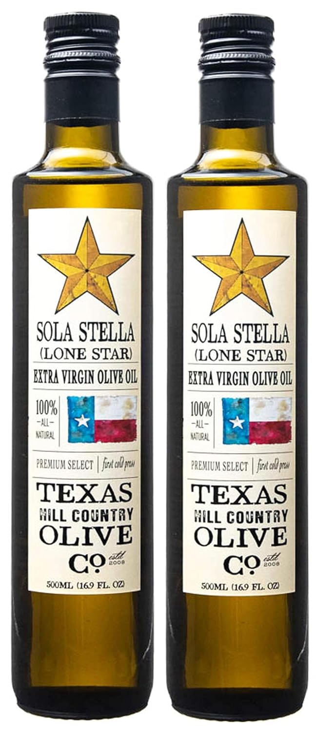 Texas Hill Country Olive Co Terra Verde Extra Virgin Olive Oil - Cold Pressed EVOO Gourmet Olive Oil - Rich & Fruity - Perfect for Finishing & Dressing - Award Winning & Made in Texas (8.5 oz)