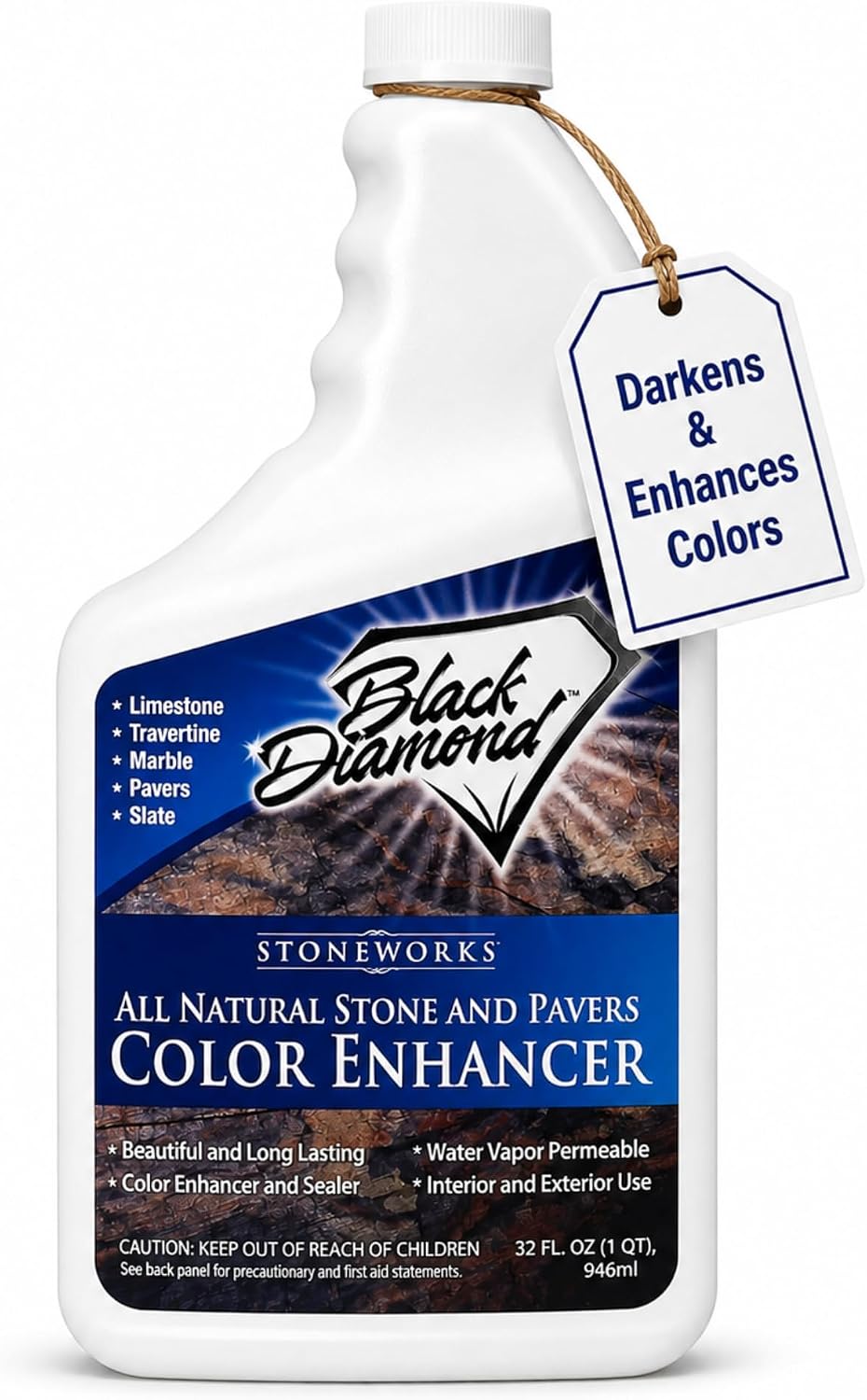 Color Enhancer Sealer for All-Natural Stone and Pavers. Marble, Travertine, Limestone, Granite, Slate, Concrete, Grout, Brick, Block. (1 Gallon)