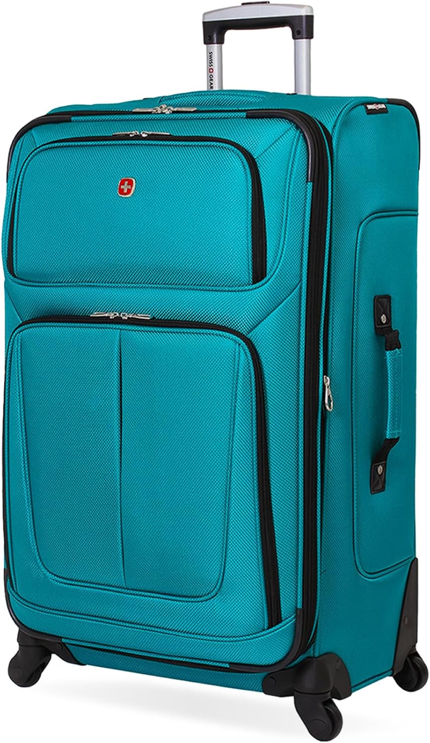 SWISSGEAR Sion Carry-On Spinner Luggage, Softside Expandable, Lightweight Suitcase, Dark Grey, 22.75-Inch