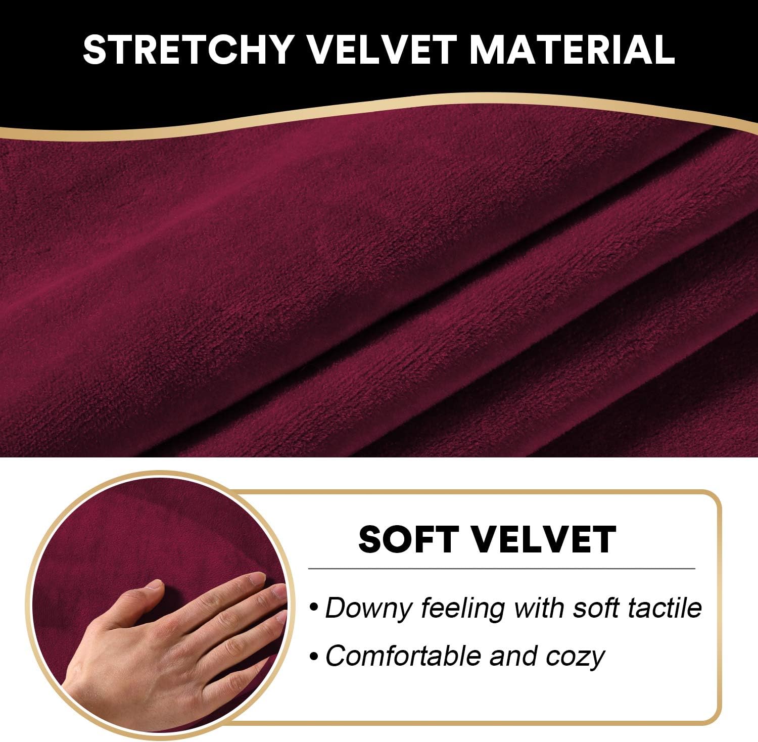 PrinceDeco Recliner Chair Cover Velvet Stretch Recliner Couch Covers 4-Pieces Style Recliner Chair Covers Recliner Cover for Reclining Chair