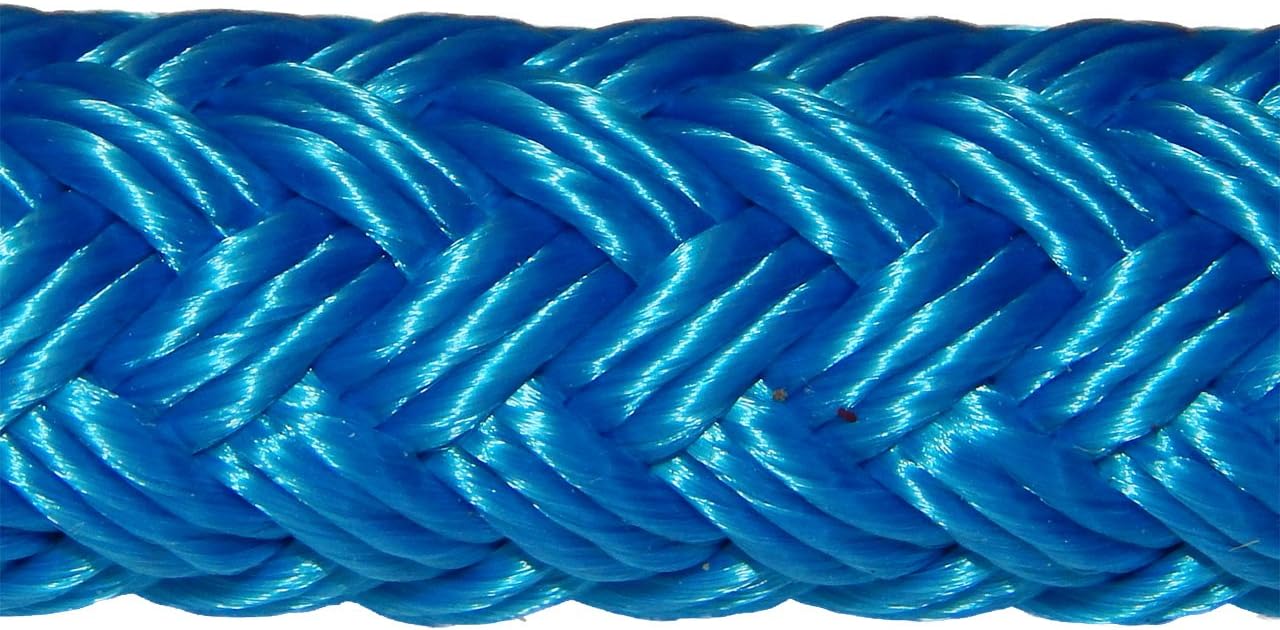 Samson EQ Braid Double Braid Polyester Yacht Rope 1/2" Colors: Blue, Black, Beige, Beige/White, Black with Blue Tracer, Pink and Purple (Black, 1/2" x 50 ft. Hank)