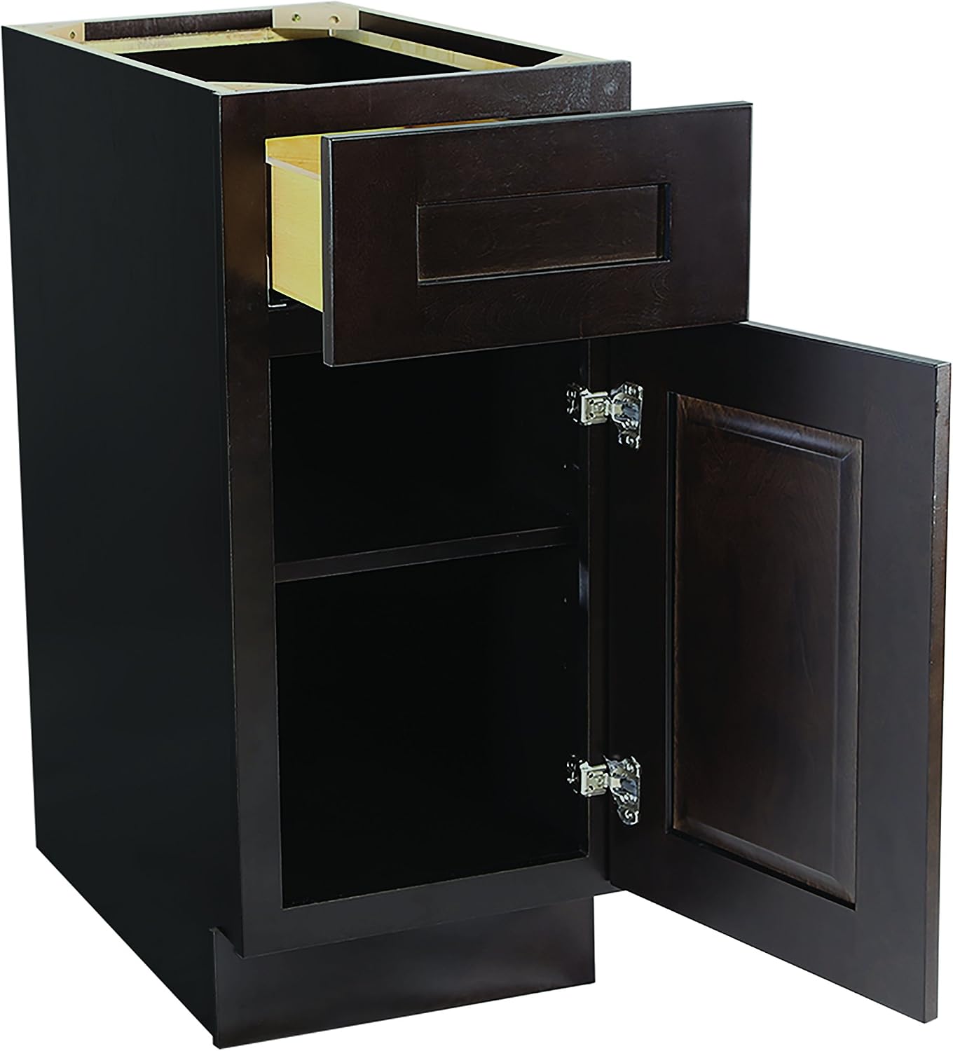 Design House Brookings Kitchen Base Cabinet, 21", Espresso | Adjustable Shelves, Adjustable Hinges, Floor Mount, Contemporary/Modern, Wood, Kitchen