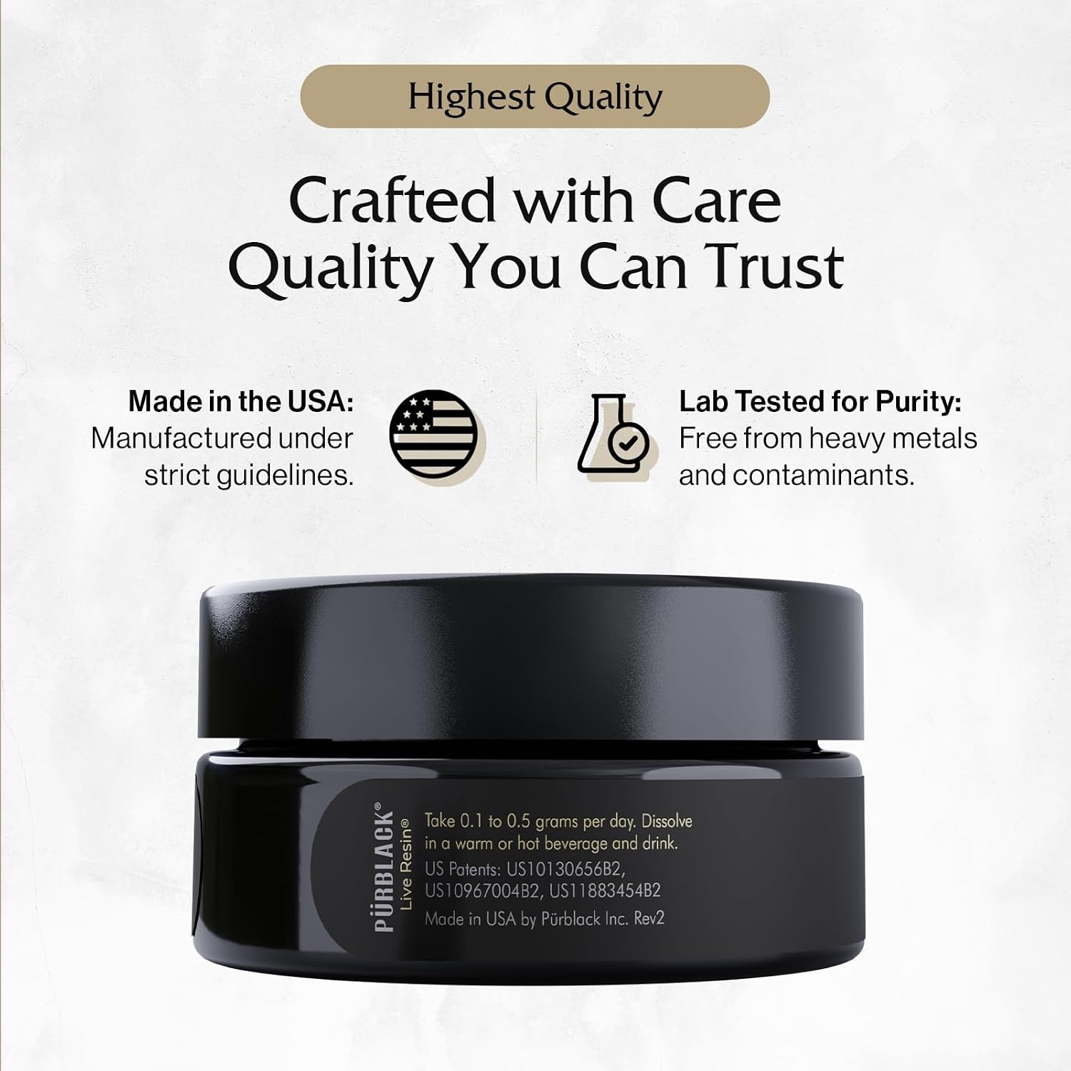 Purblack Pure Shilajit Resin, 85+ Trace Minerals, 60 Servings | Gold-Infused Himalayan Resin for Men&Women | Energy & Immunity Support, Made in USA