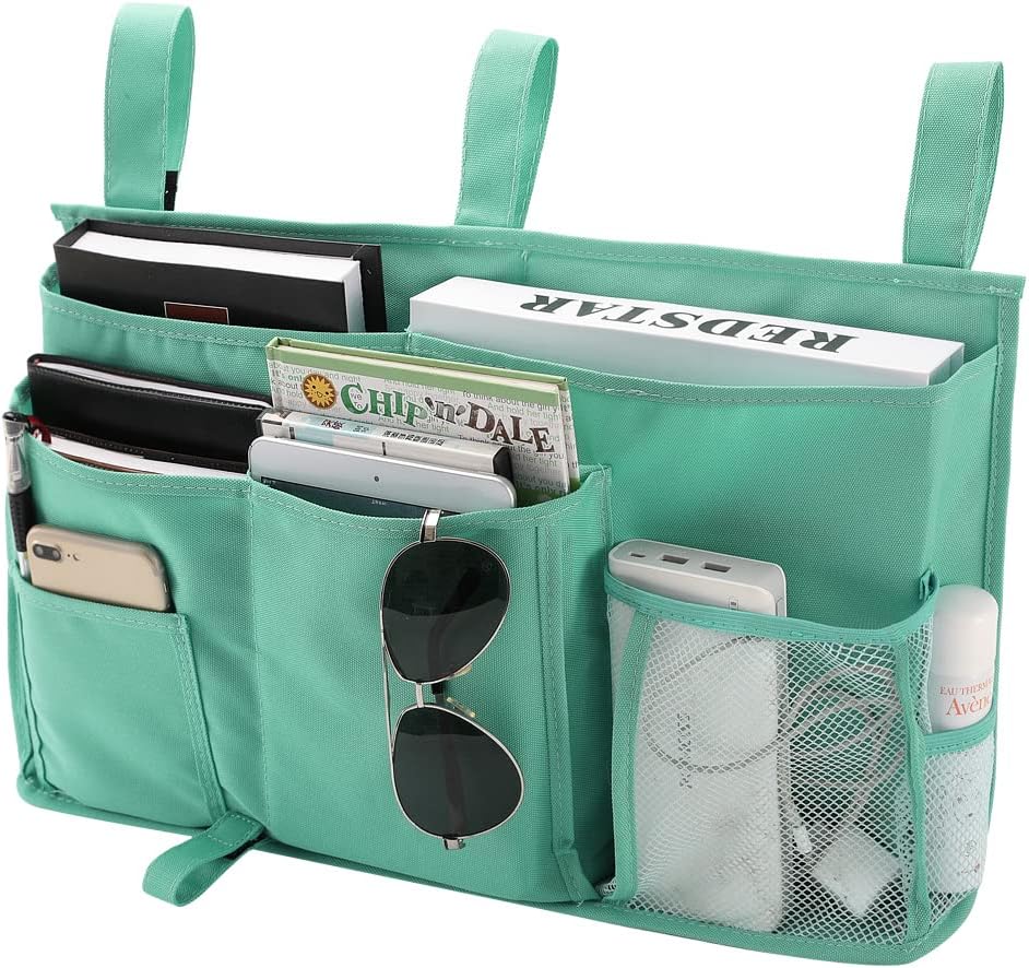 Bseash Bunk Bed Organizer, Bedside Caddy Hanging Bed Organizer Storage Bag 8 Pockets, for College Dorm Rooms Bed, Hospital Bed, Baby Bed Rails