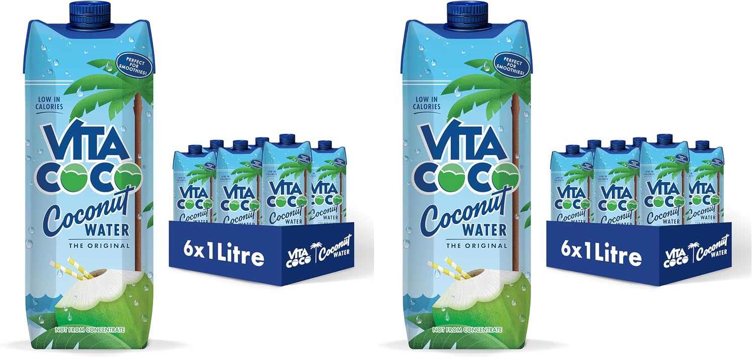 Vita Coco Coconut Water, Pure Original, Refreshing Coconut Taste, Natural Electrolytes, Vital Nutrients, 33.8 Oz (Pack of 6)