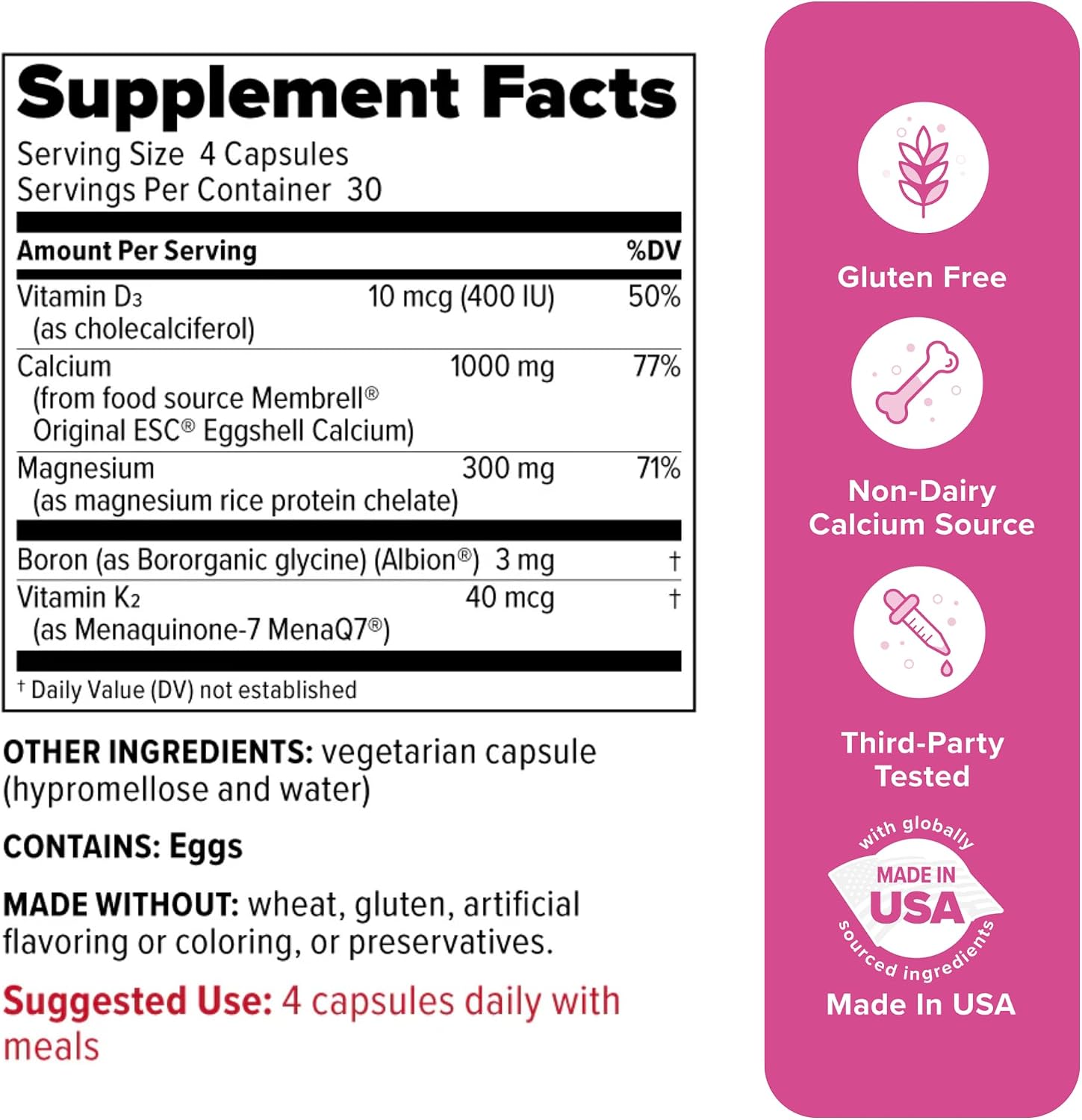 Redd Remedies, Bone Health Advanced, Vitamin D3 and Calcium for Strong Bone Support, 120 Vegetarian Capsules