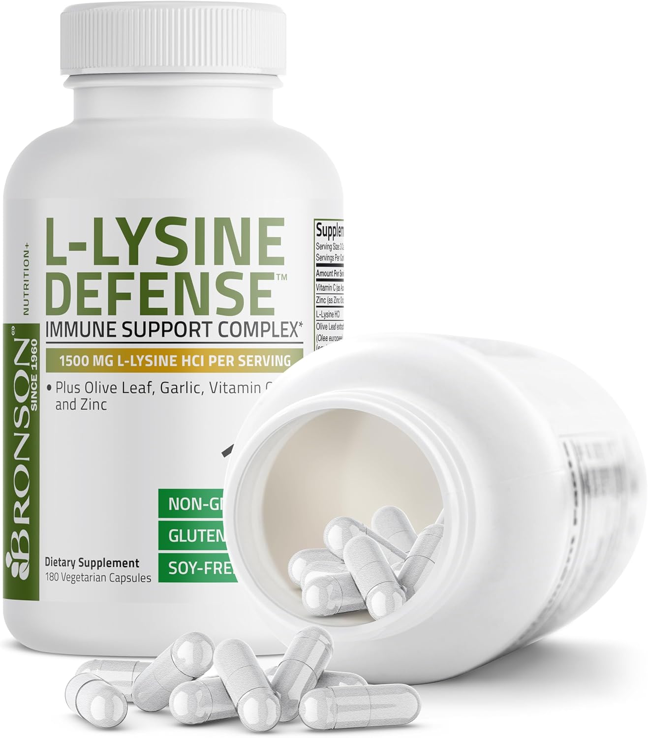 Bronson L-Lysine Defense Immune Support Complex, 1500 mg, 90 Capsules