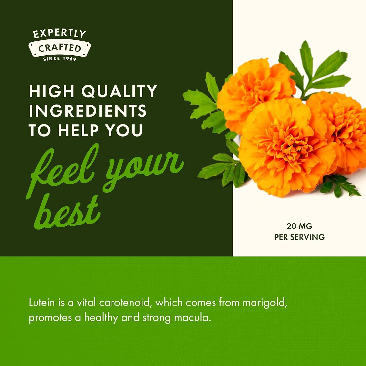 Swanson Lutein Eye Health Supplement, 20 mg, 120 Softgels | Sourced from Marigold Flowers, Promotes a Healthy Retina and Macula and Helps Fight Eye Fatigue and Eye Strain