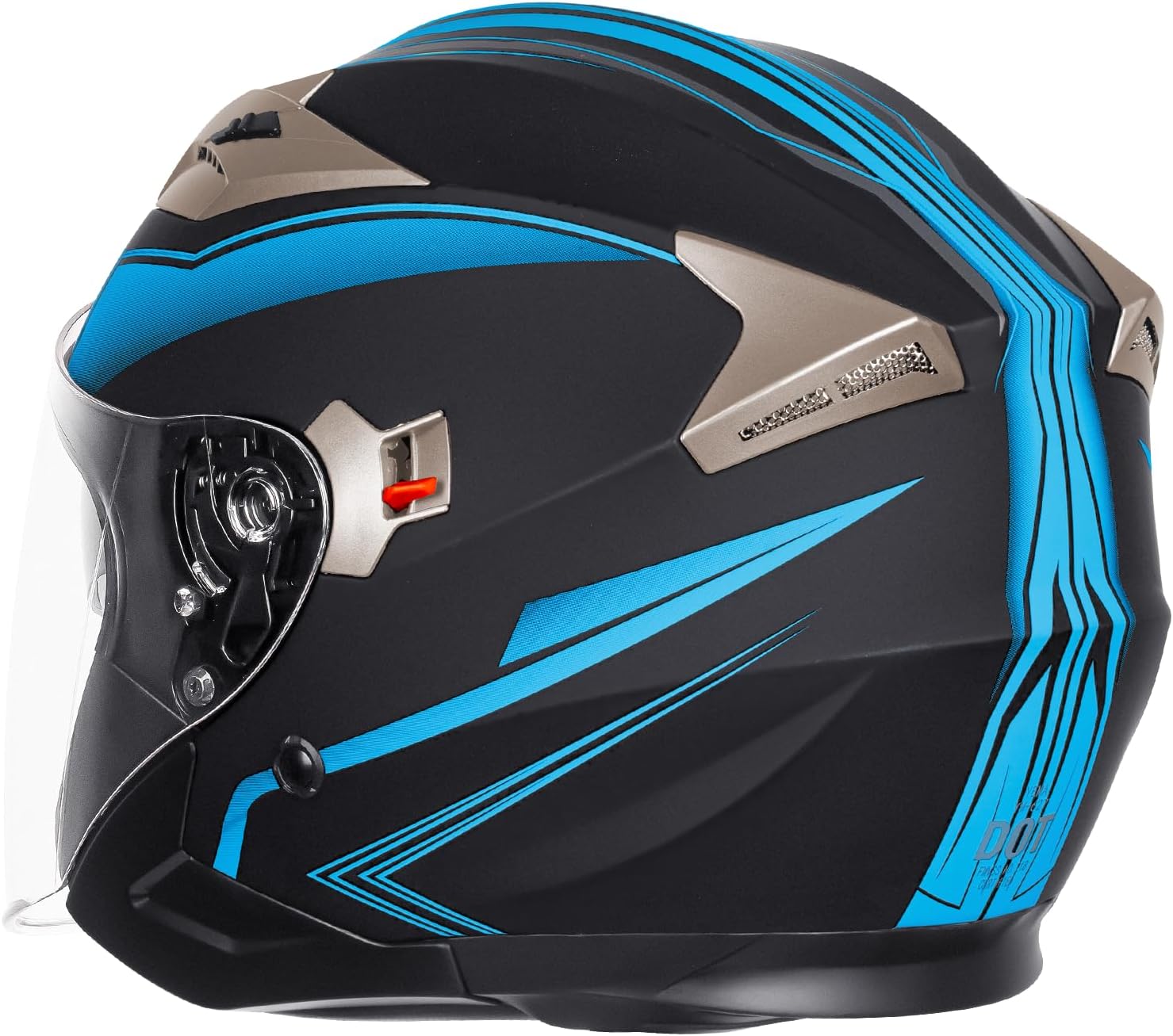 YEMA Open Face Motorcycle Helmets, DOT Approved 3/4 Moped Helmet Dual Visor Quick Release Buckle, Helmets for Adults Motorcycle Men Women Helmets for Moped Scooter Streey