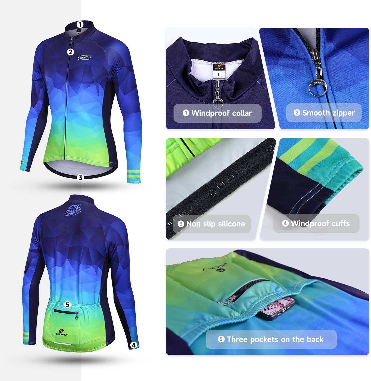 Mens Cycling Suit Windproof Winter Thermal Fleece Sportswear Clothing Set Riding Jersey Jacket & 3D Padded Pants Trousers