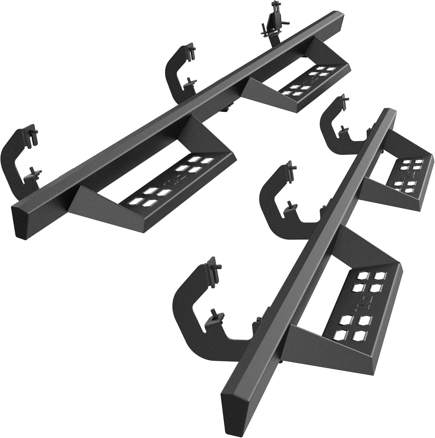 TAC Side Steps Fit Chevy Silverado/GMC Sierra 1999-2018 1500 & 1999-2019 2500/3500 Extended/Double Cab (Excluding C/K Classic) (Body Mount) Truck Pickup 3" Black Side Bars Nerf Bars 2 Pieces