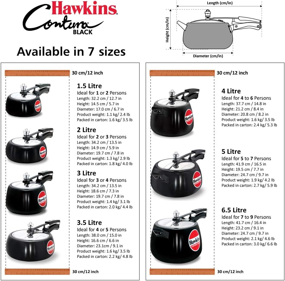 Hawkins Contura 3.5 Liters Hard Anodized Pressure Cooker