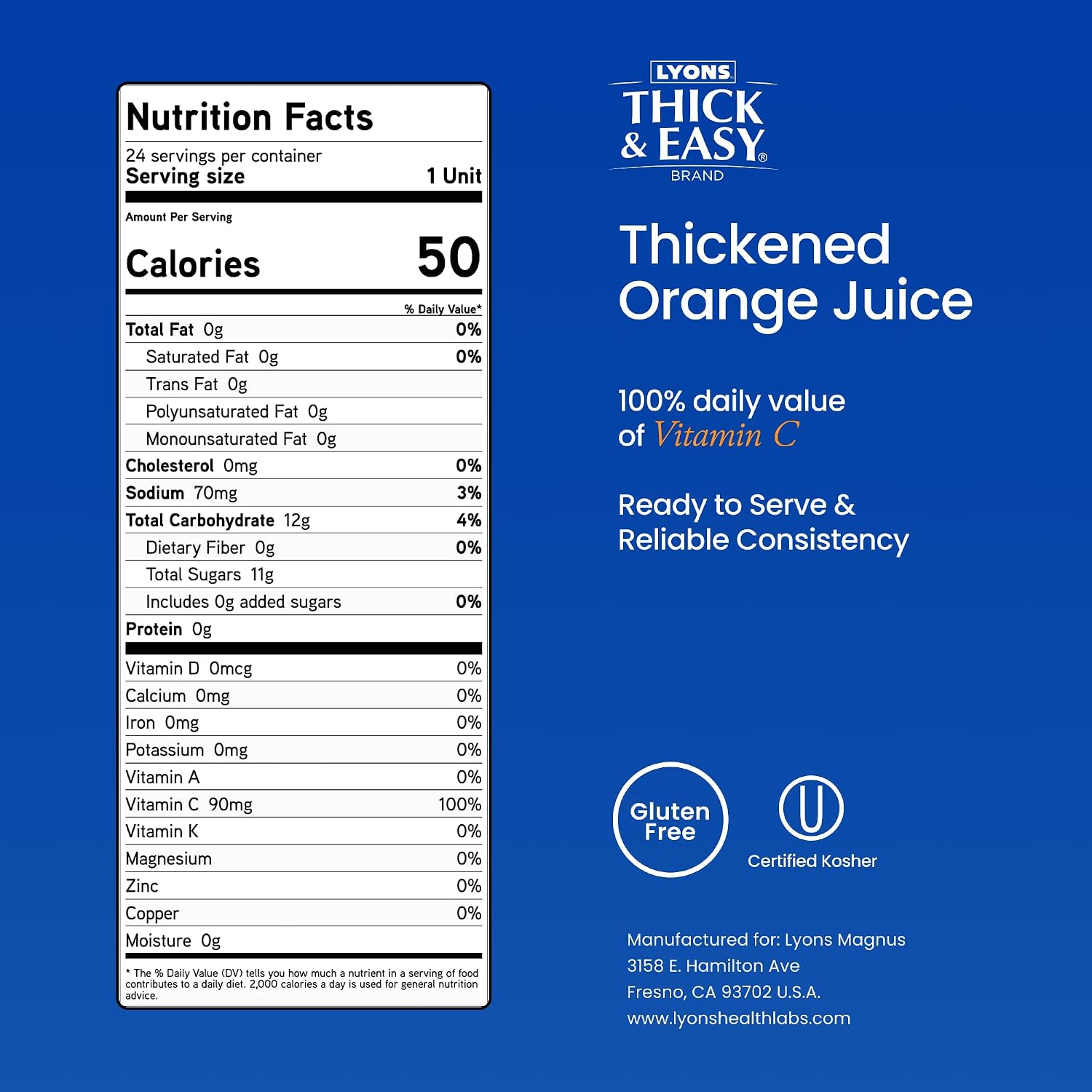Thick & Easy Thickened Orange Juice, IDDSI Level 3 Ready-to-Drink Thickened Beverage for Swallowing Support, Moderately Thick Honey Consistency, 4 fl oz Cups - 24 Pack | IDDSI Level 3, Ready-to-Drink, Beverage for Swallowing Support, Moderately Thick Hon…