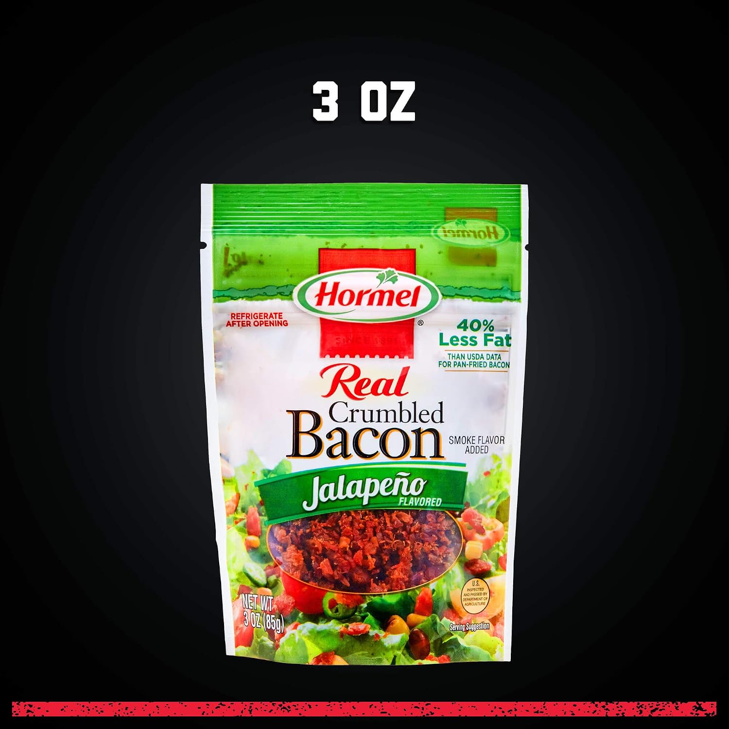 HORMEL Real Peppered Bacon Crumbles, 3 oz Pouch (8 Packages)