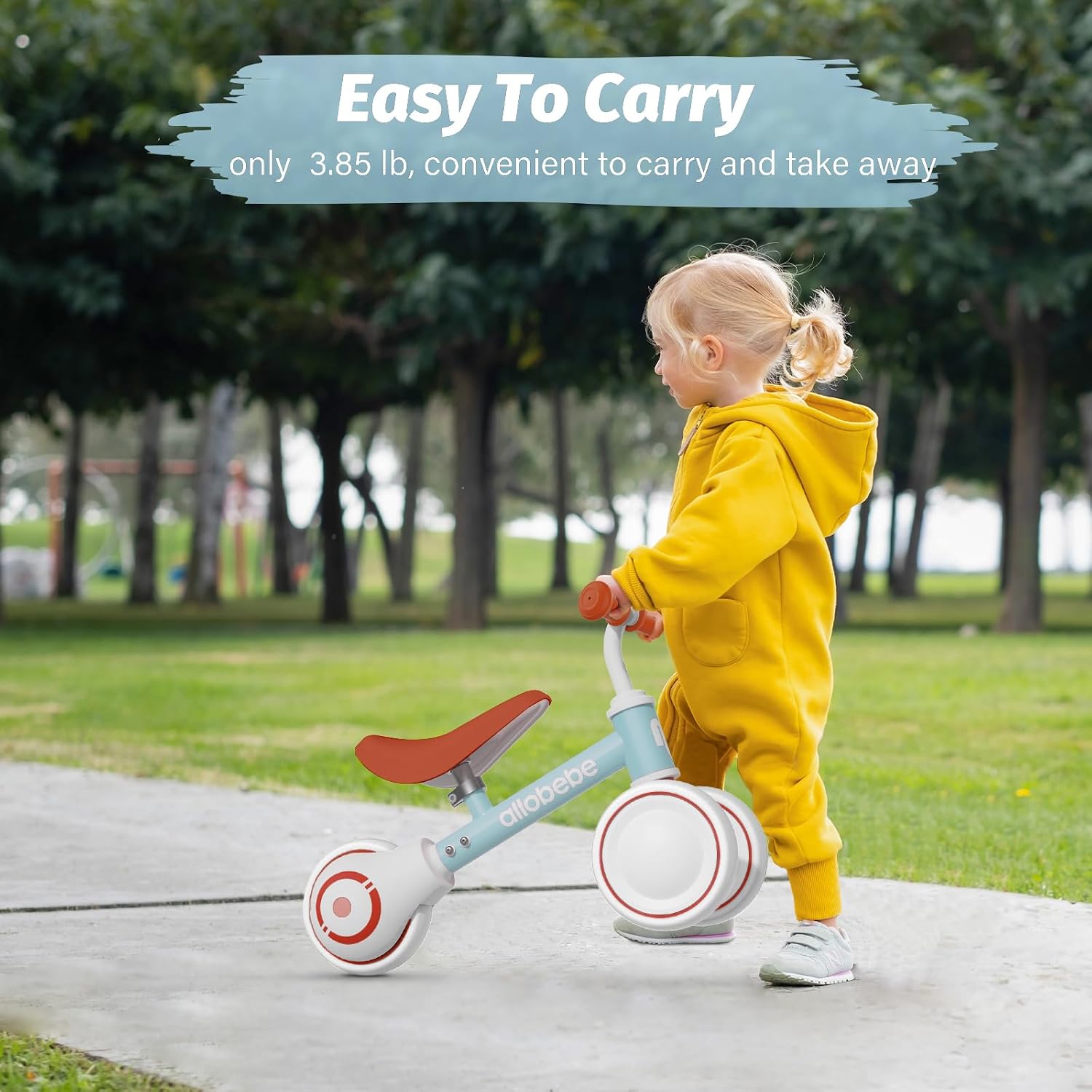 Baby Balance Bike, Cute Toddler Bikes 12-36 Months Gifts for 1 Year Old Girl Bike to Train Baby from Standing to Running with Adjustable Seat Silent & Soft 3 Wheels