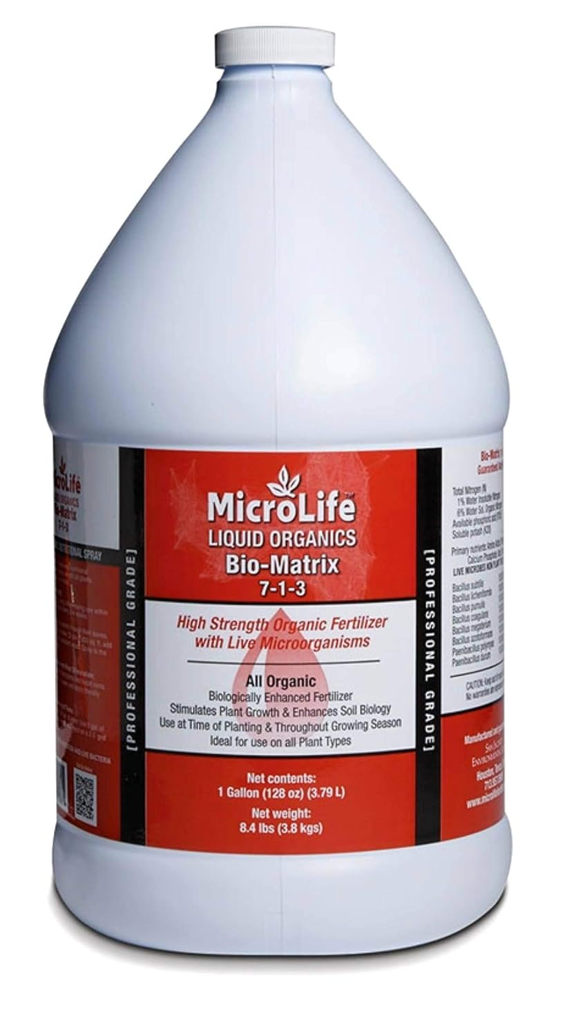 MicroLife Bio-Matrix (7-1-3) Professional Grade Liquid Organic Biological Fertilizer, 1 Gallon