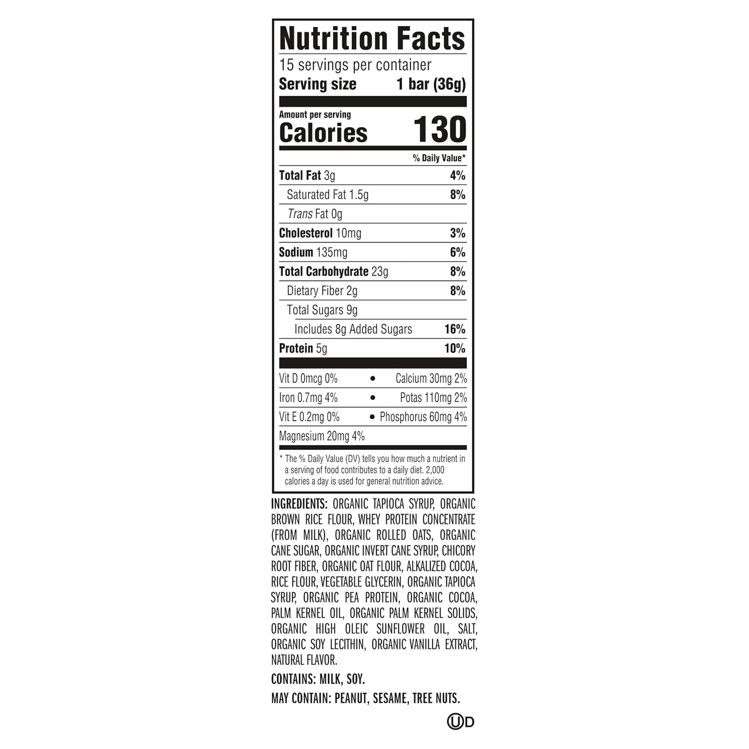 Zbar Protein Chocolate Mint Snack Bars, Gluten Free Protein Bars, 15ct | 5g Protein, Gluten Free, Made with Organic Oats