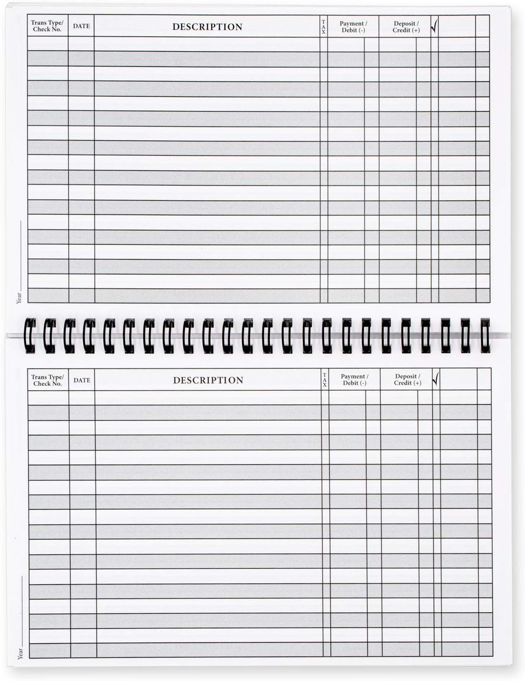 Side Spiral Bound Slate Gray Checkbook/Transaction Register