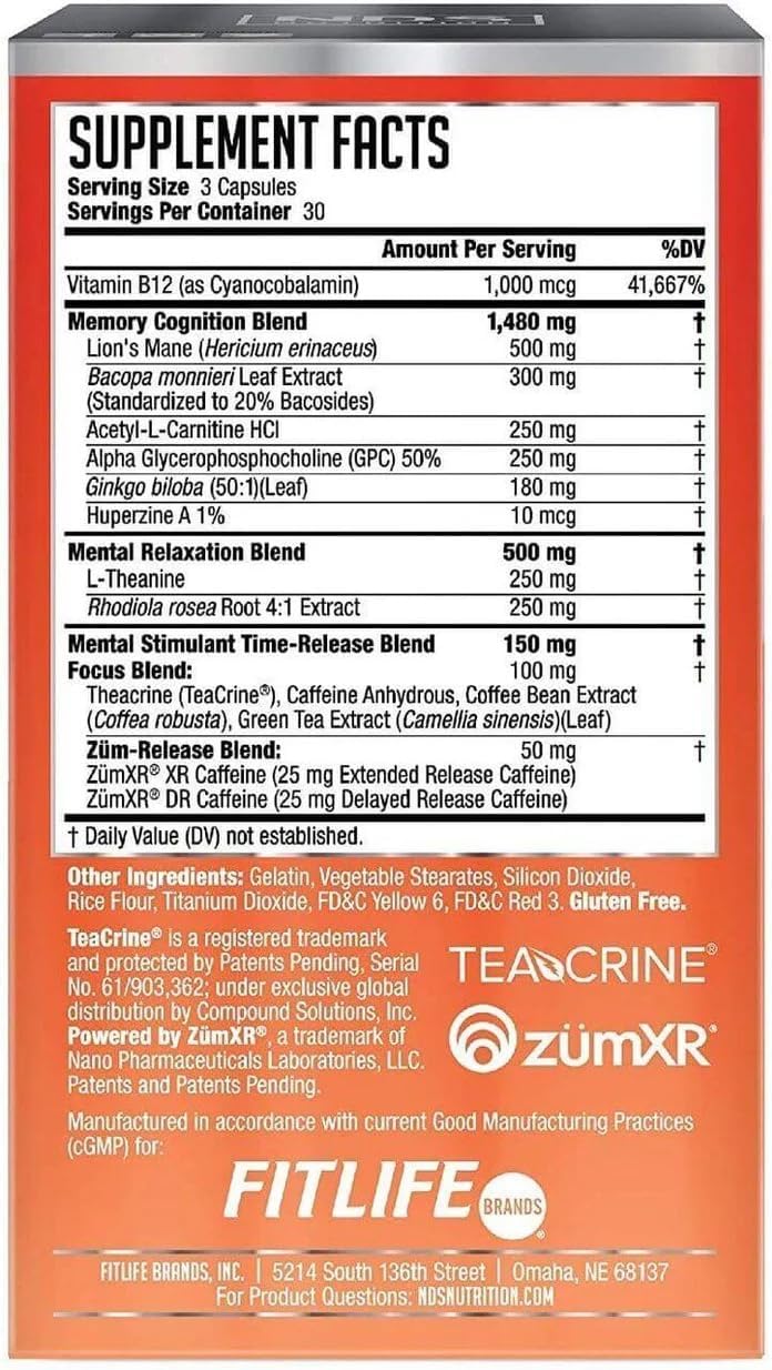 FitLife Brands Neuro Sphere Brain Health Formula - 90 Capsules