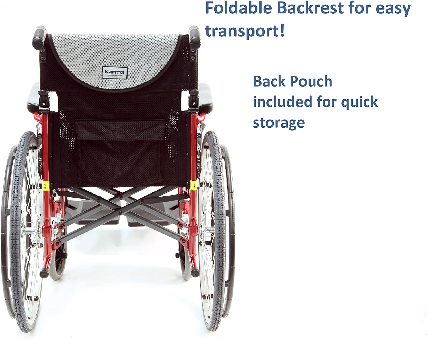 Karman 25 lbs Ergonomic Wheelchair with Removable Footrest 18" Silver