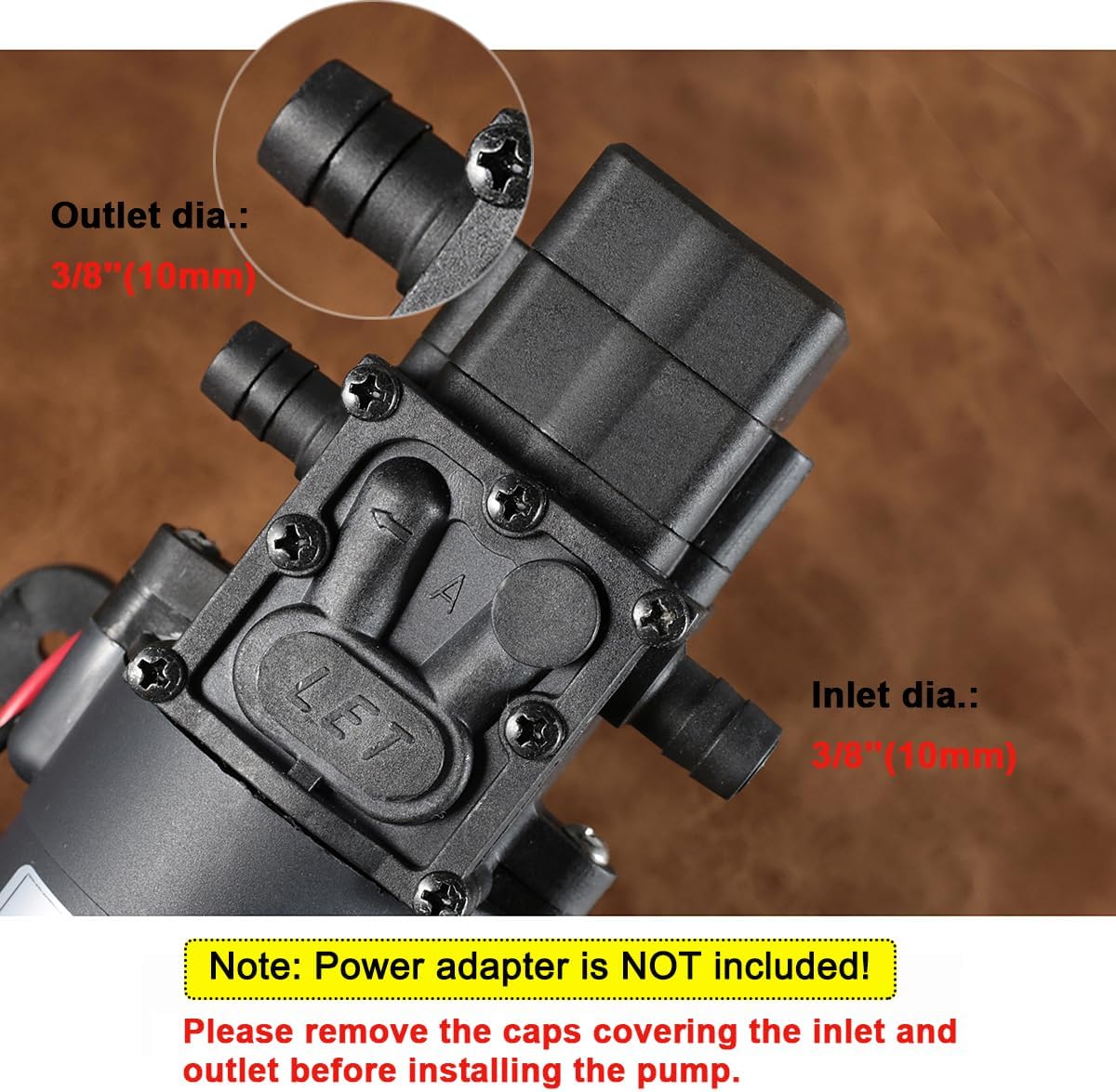 12V DC Water Transfer Pump 4.5 L/Min 1.2 GPM 80 PSI | with 2 Hose Clamps, 12 Volt Diaphragm Pump Self Priming Sprayer Pump