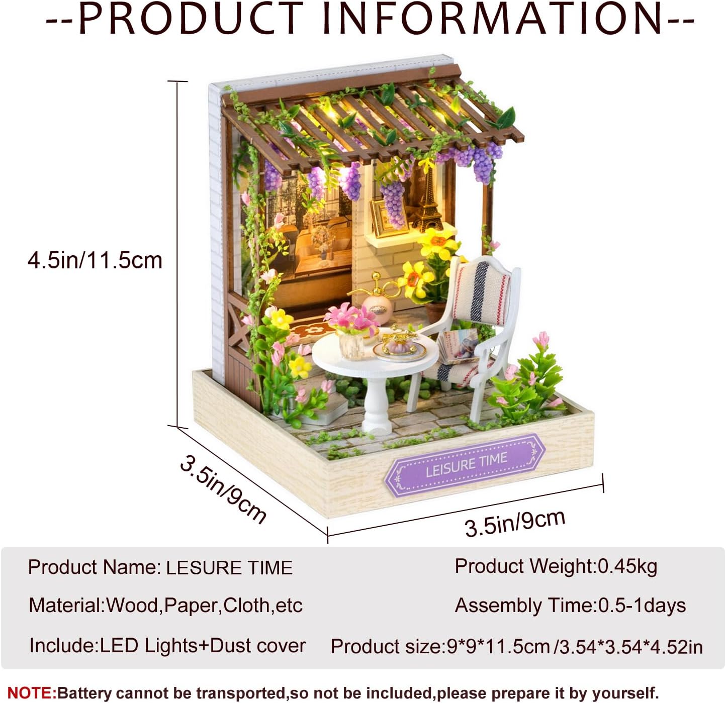 CUTEROOM DIY Doll Room Miniature Furniture Wooden House Kit-Study Room