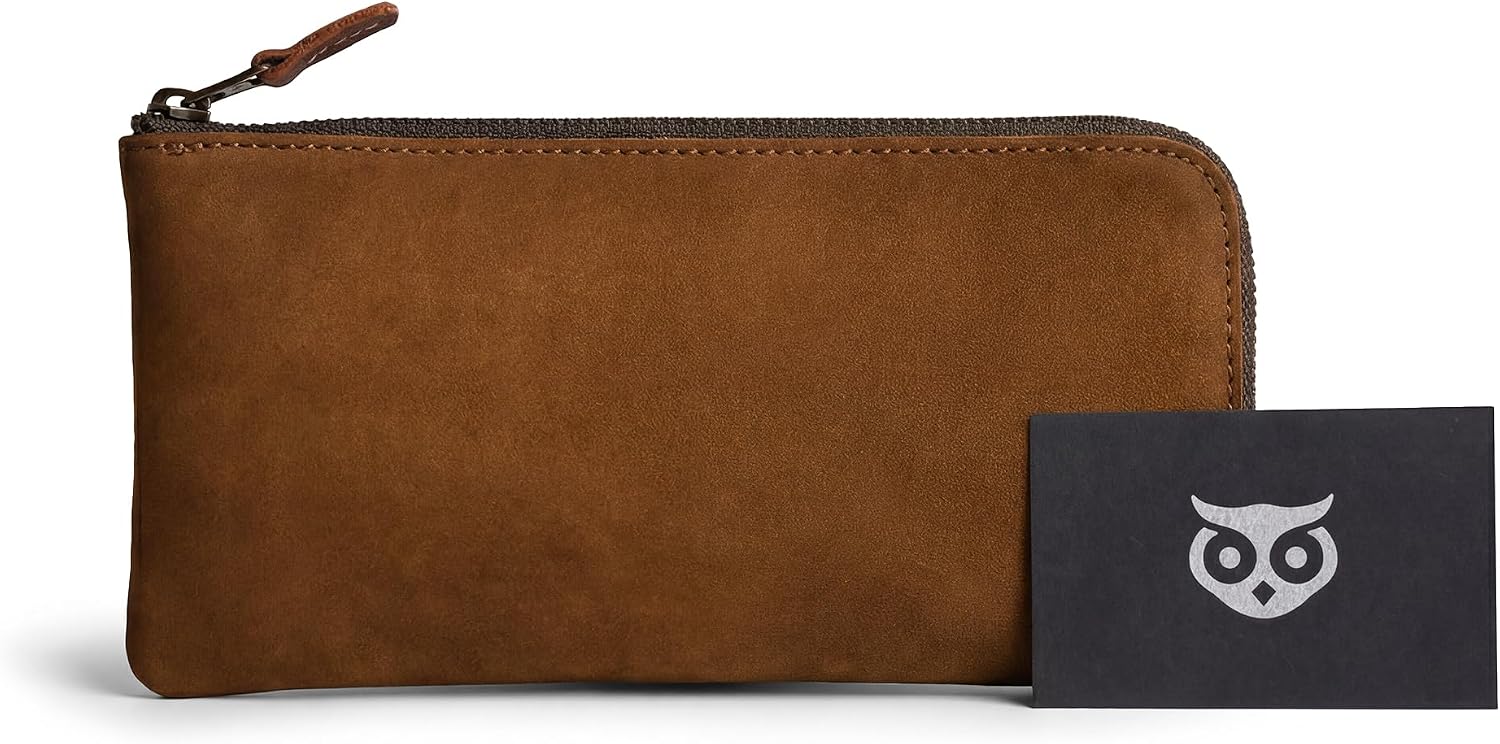 Hide & Drink, Leather Long Zippered Wallet, Holds Up to 8 Cards Plus Coins And Flat Bills, Phone Holder, Travel Essentials, Handmade (Bourbon Brown)