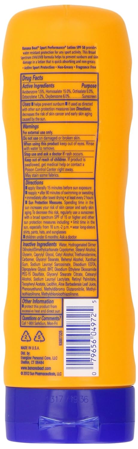 Banana Boat Sport SPF 50 Sunscreen Lotion, 8 Fl Oz