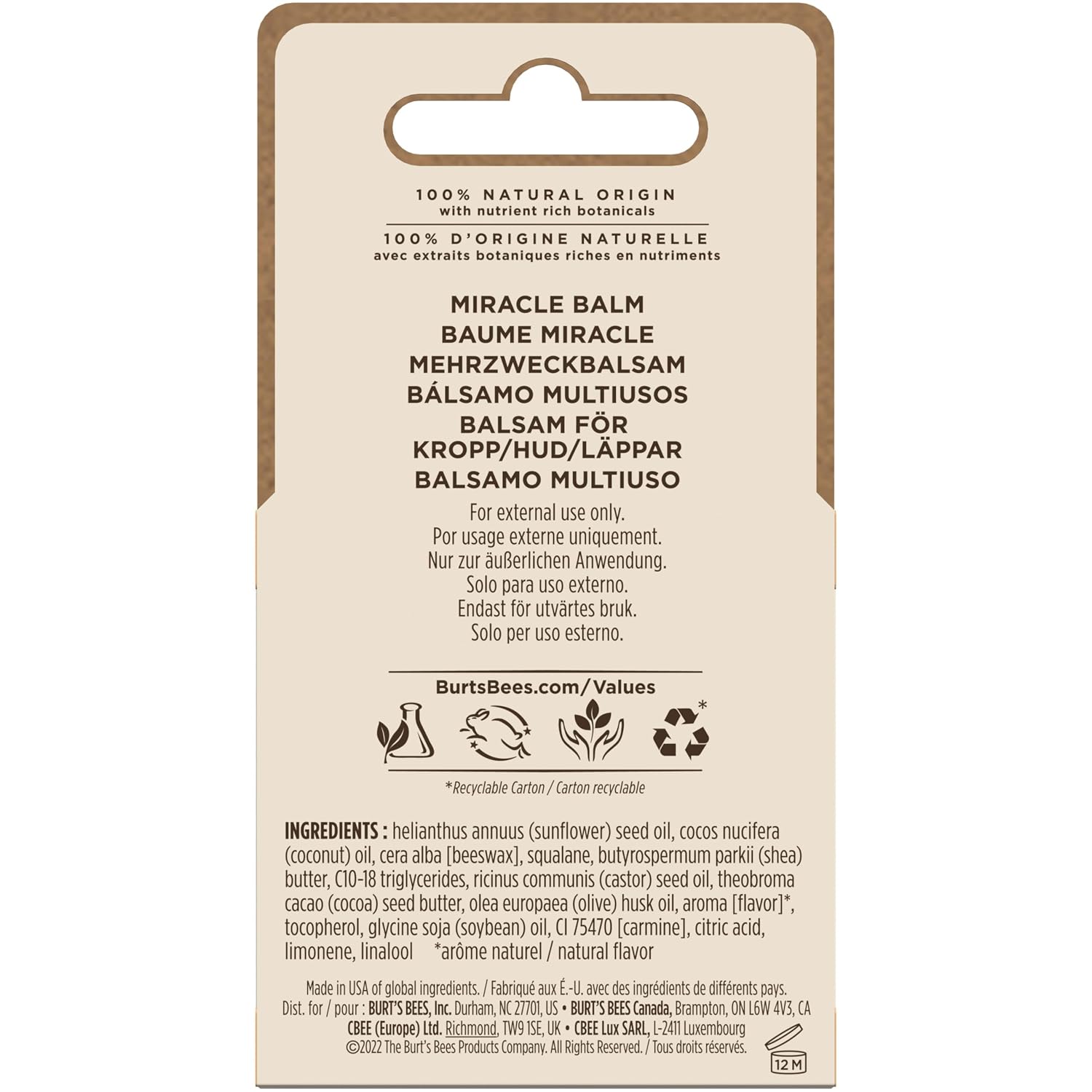 Burt's Bees 100% Natural Origin Goodness Glows Miracle Balm, Hydrates and Softens Dry Skin From Head To Toe, 0.6 Ounce Tin