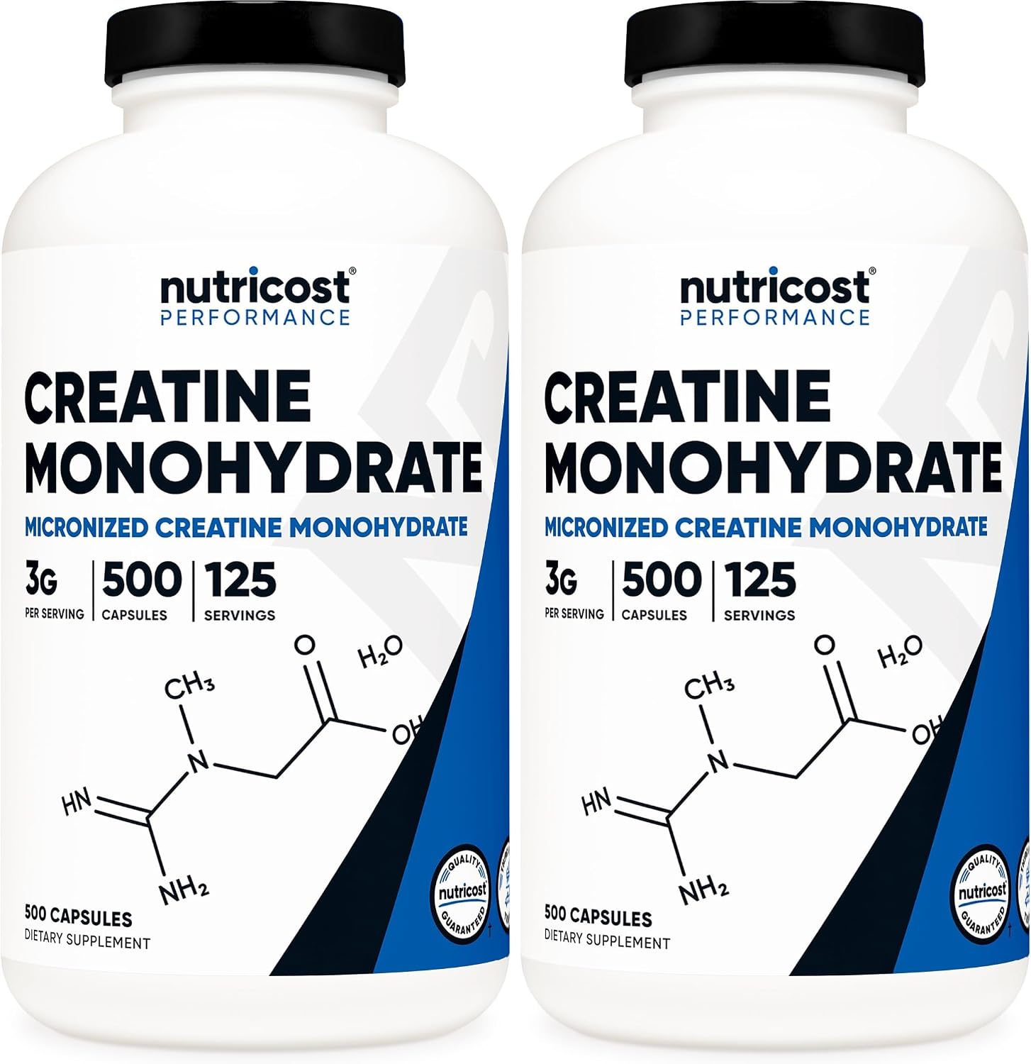 Nutricost Micronized Creatine Monohydrate (3,000mg) 500 Capsules | 125 Servings, 750mg Creatine Per Capsule