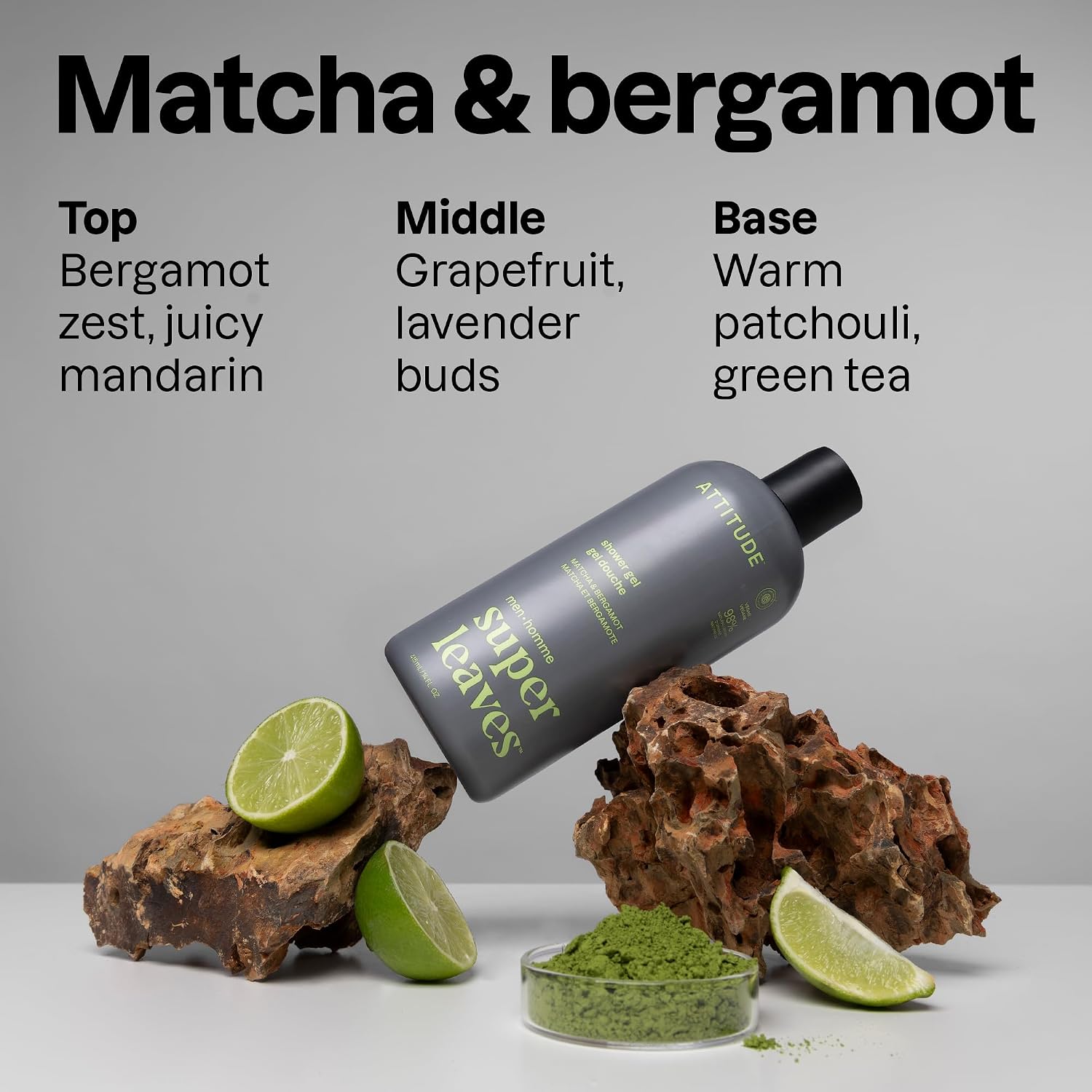 ATTITUDE Body Wash, EWG Verified Shower Gel, Dermatologically Tested, Plant and Mineral-Based, Vegan Personal Care Products, Earl Grey & Fresh Cucumber, 16 Fl Oz