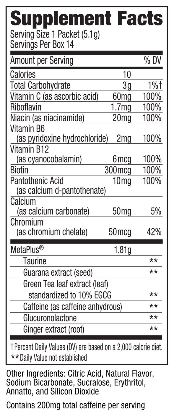 CELSIUS On-The-Go Powder Stick Packs, Zero Sugar (14 Sticks per Pack)