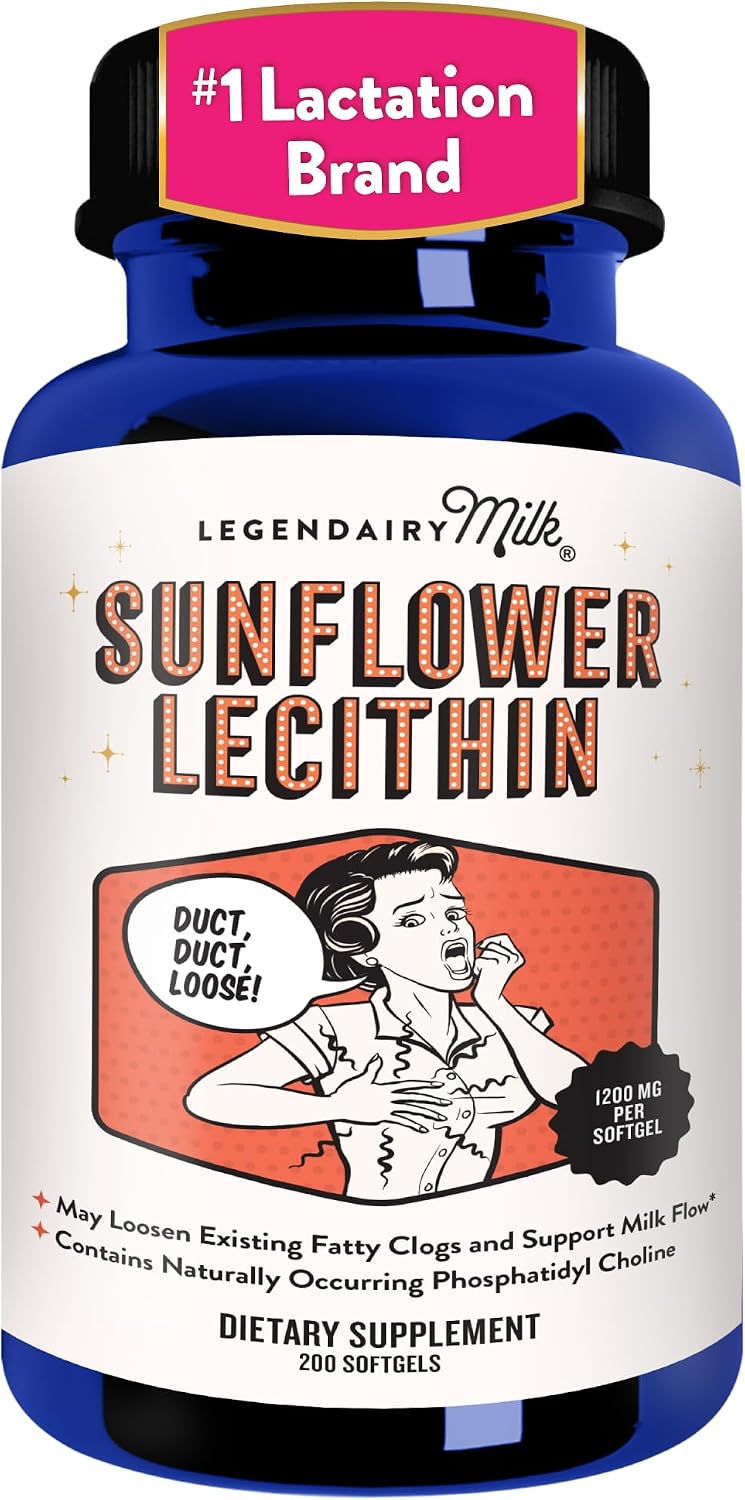 Legendairy Milk Sunflower Lecithin 1200mg, Lactation Support, Sunflower Lecithin Supplement for Clogged Milk Ducts, Made in USA
