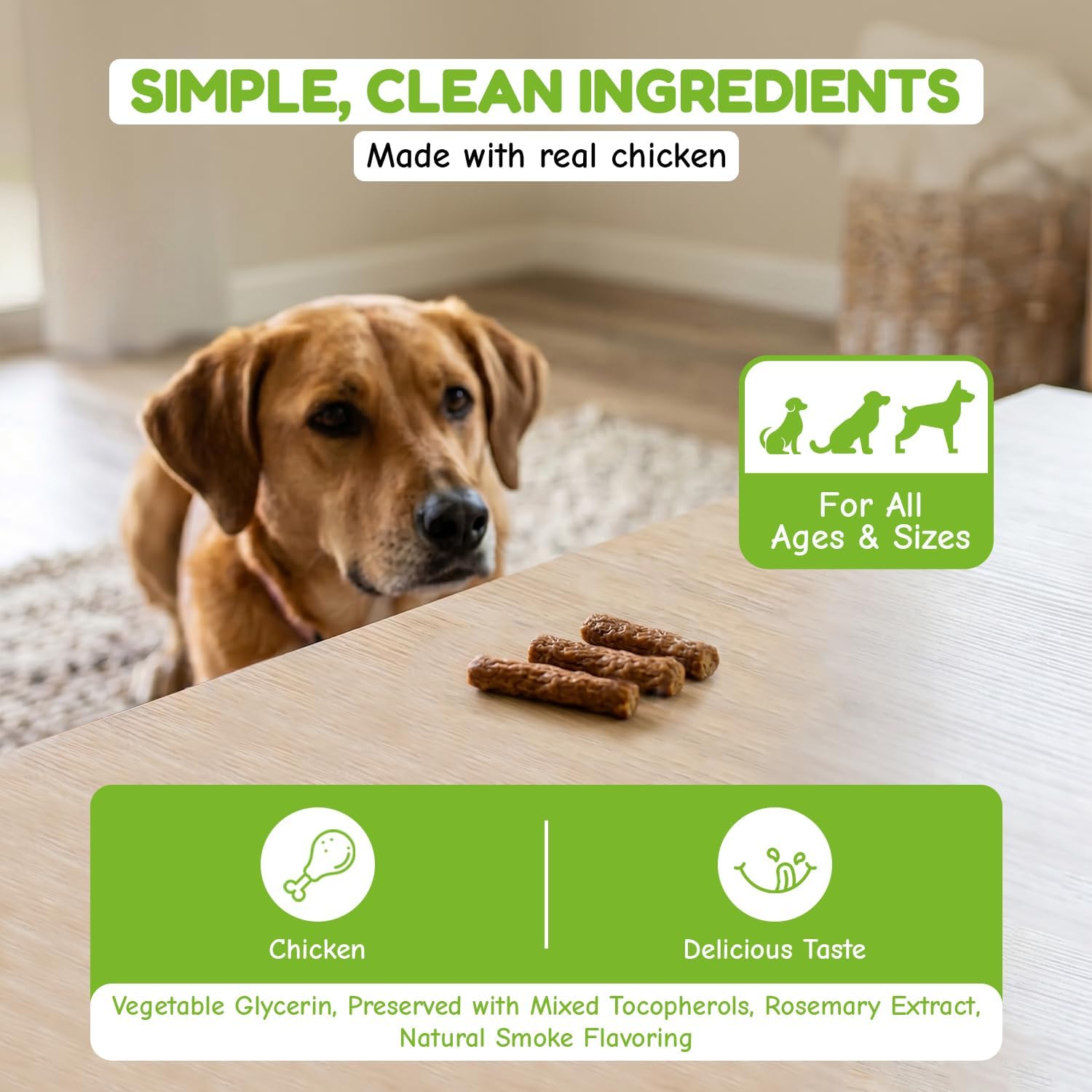 Loving Pets Natural Value Beef Sticks - Soft Jerky Dog Treats for Large & Small Breeds - Healthy Gluten, Wheat, Soy & Grain Free Pet Treats for Dogs