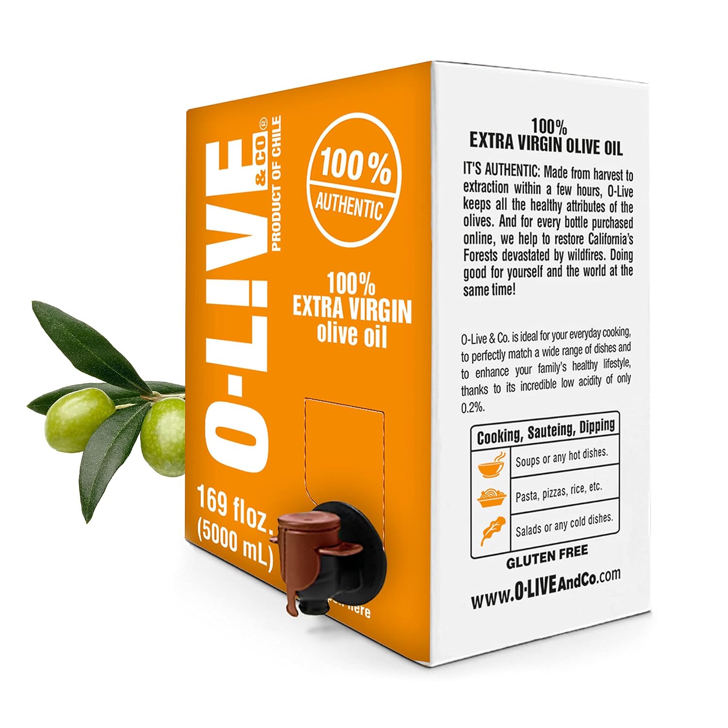 O-Live & Co. 25 Fl Oz 100% Extra Virgin Olive Oil - No Additive - Single Origin Versatile EVOO - First Cold Pressed - Polyphenol Rich - Glass Bottle - New Harvest - Award Winner
