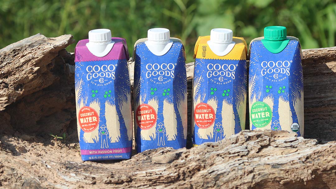 CocoGoods Co Single-Origin Natural Coconut Water with Fresh Passion Fruit Juice 16.9 fl. oz (Pack of 12)