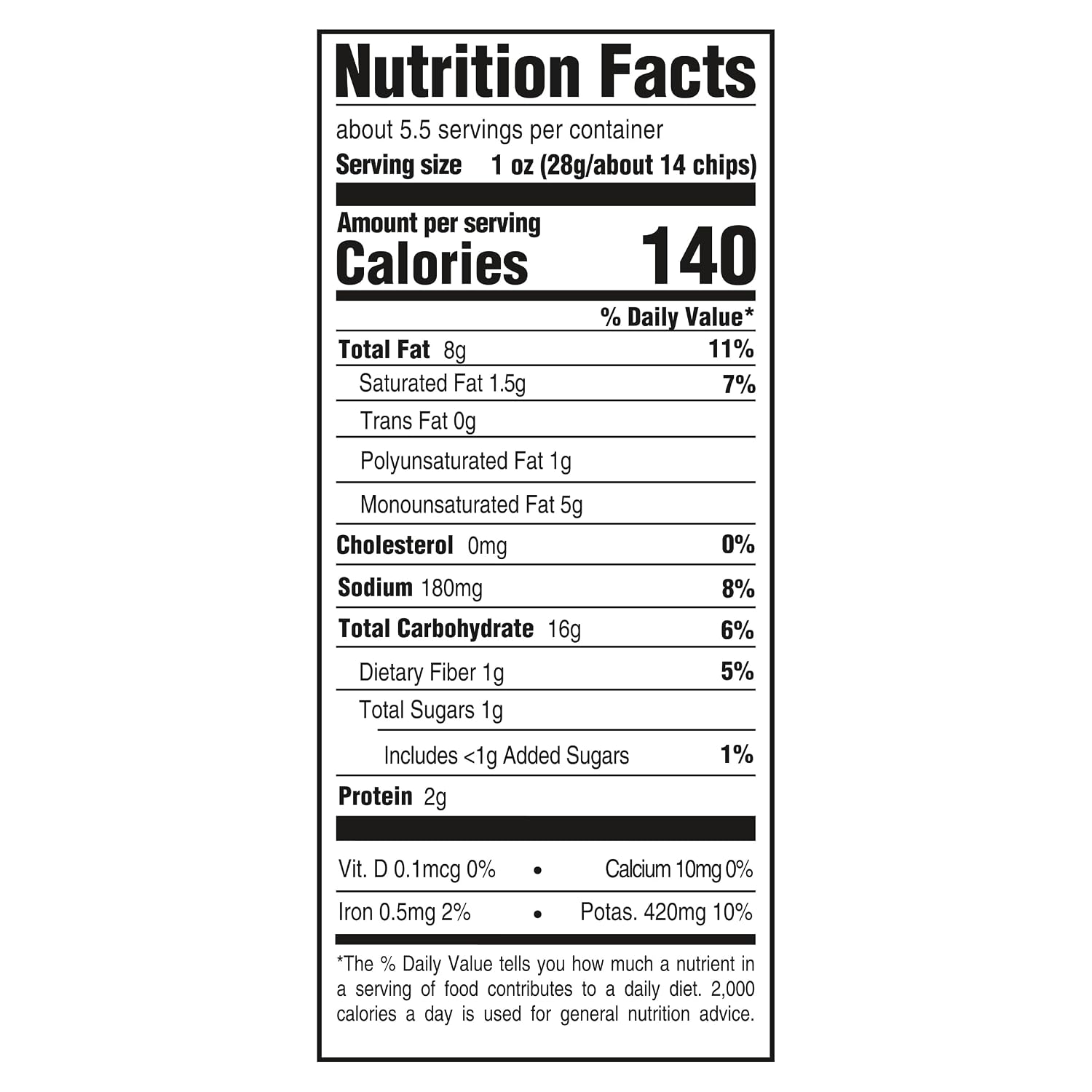 Boulder Canyon Avocado Oil Sea Salt Potato Chips 6 Count, 1.25 OZ