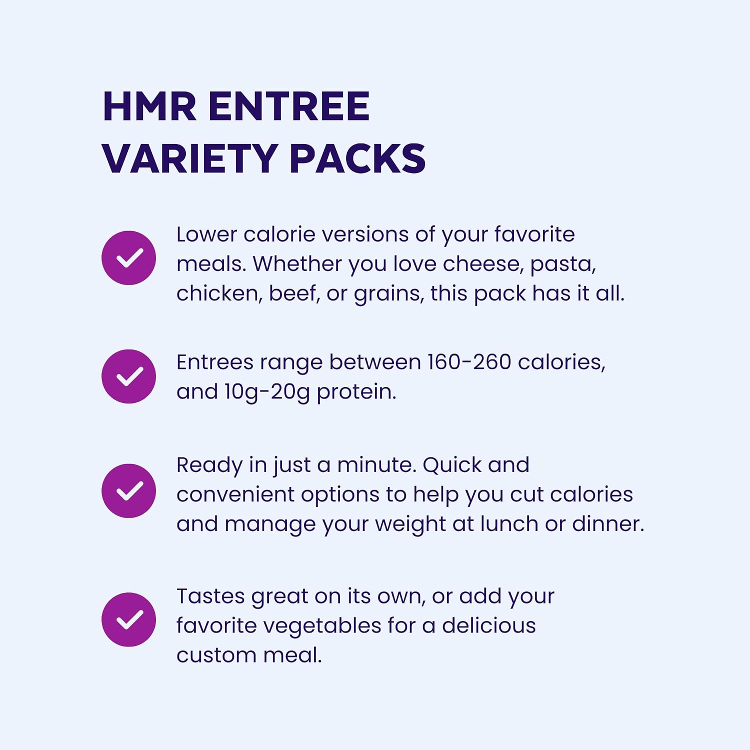 HMR Variety Entrée Meals Pack, 5 Ready-to-Eat Favorites | Entrée Variety Pack – Assorted Ready Meals – Microwave-Friendly – 5 Meals – Shelf Stable