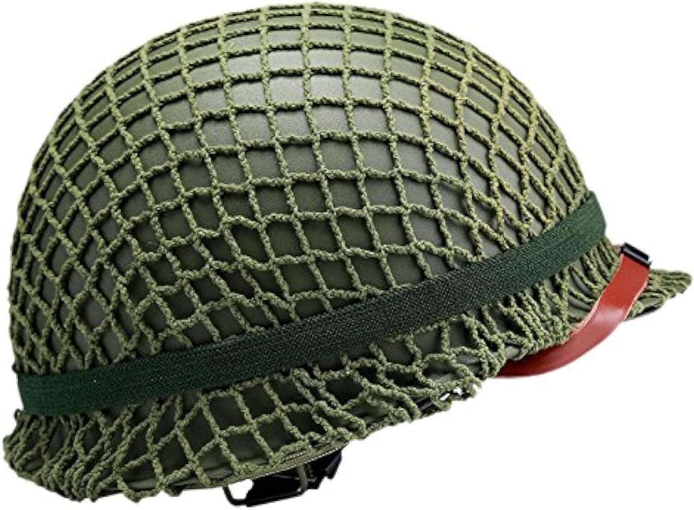 WW2 US M1 Helmet Steel Field Green with Net Cover Eye Belt Reproduction
