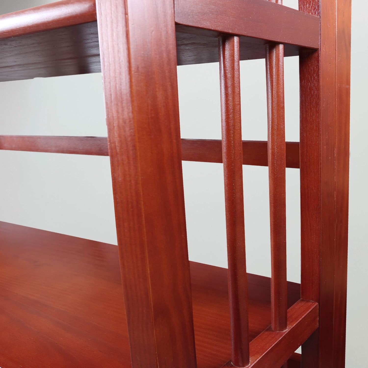 Casual Home 3-Shelf Folding Stackable Bookcase (27.5" Wide)-Walnut