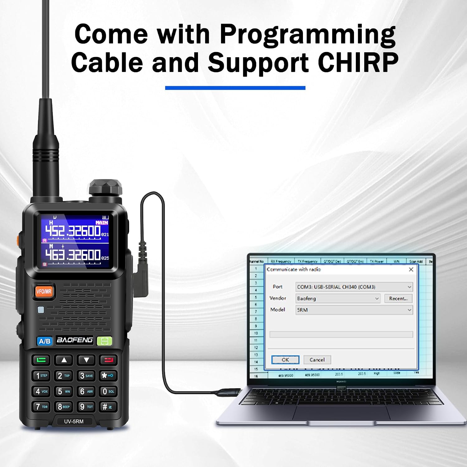 BAOFENG UV-5RM Ham Radio Handheld 10W Walkie Talkies Long Range 2 Way Radio | 2 Pack multi-band ham radio with 999CH, Chirp Prog cable