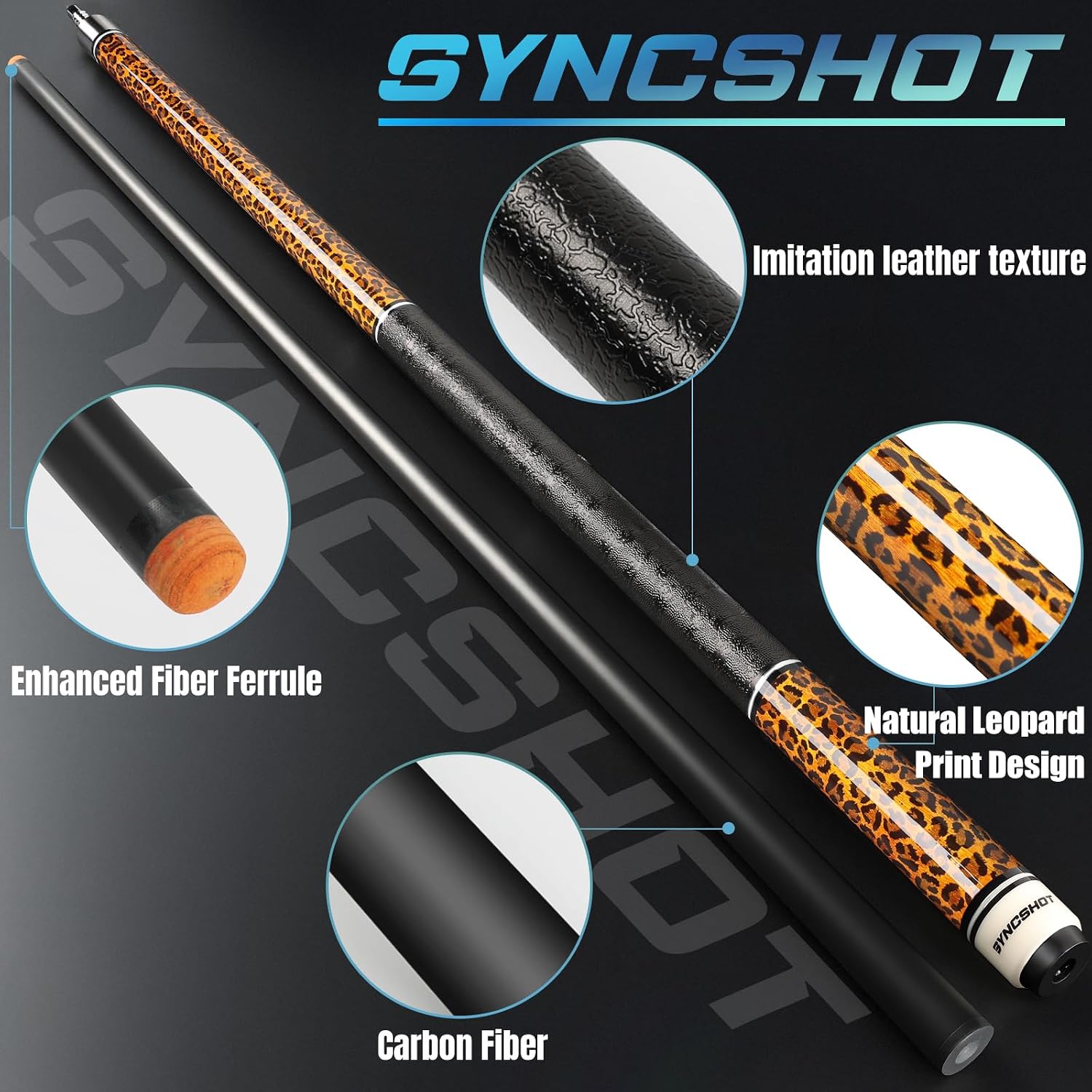 Carbon Fiber Pool Cue Stick 58" Professional Pool Sticks for Adults Full Carbon Technology Low Deflection Pool Cue Billiard Cues with 12.5mm Tip