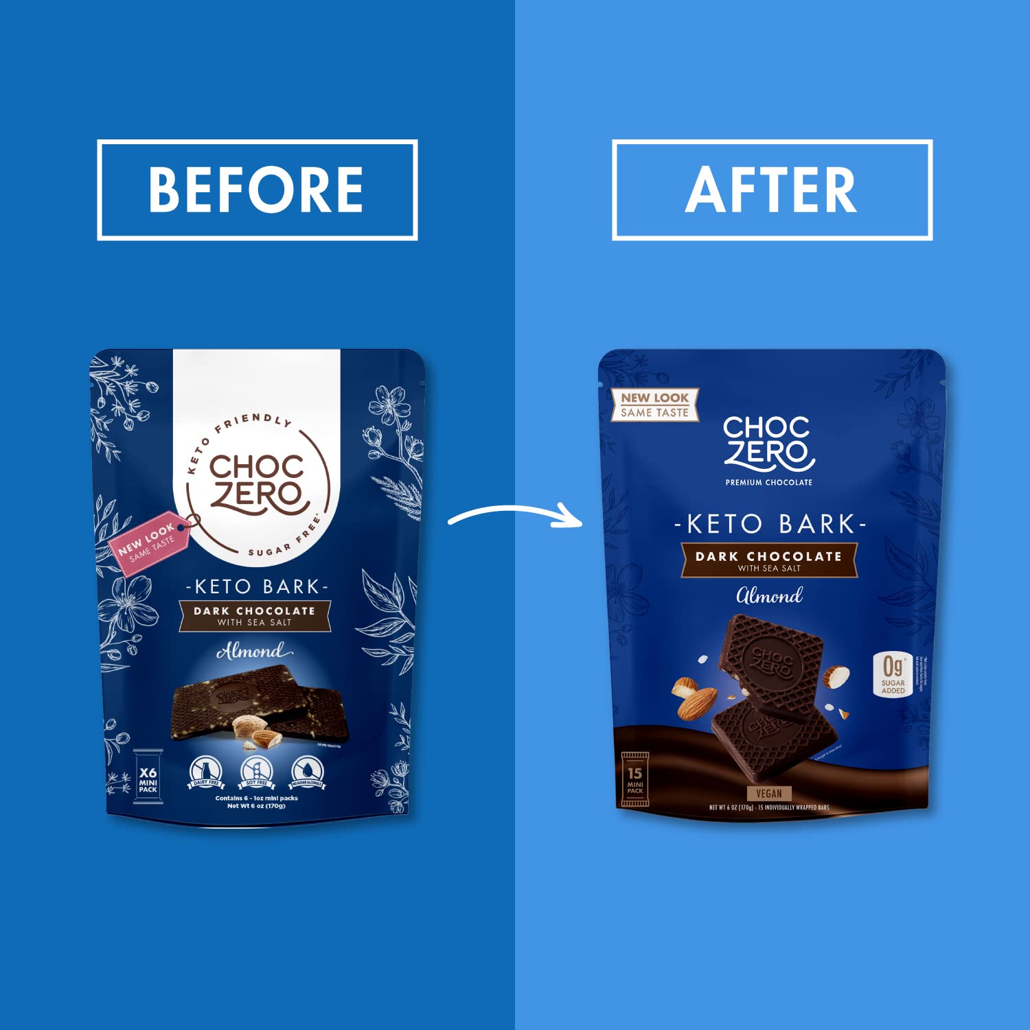 Choczero, Bark Almond Dark Chcolate Sea Salt, 6 Ounce