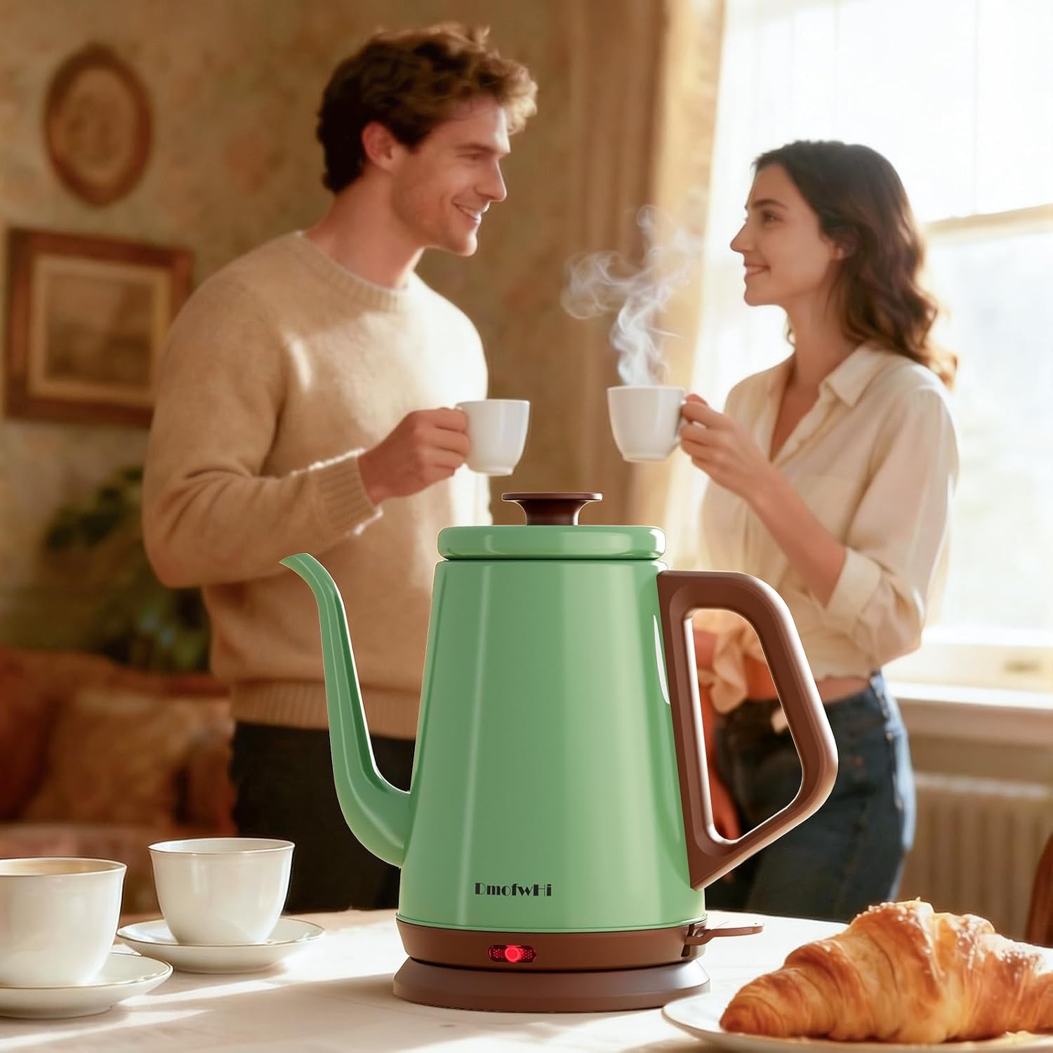DmofwHi 1000W Gooseneck Electric Kettle (1.0L), 100% Stainless Steel BPA Free Tea Kettle with Auto Shut - Off Protection