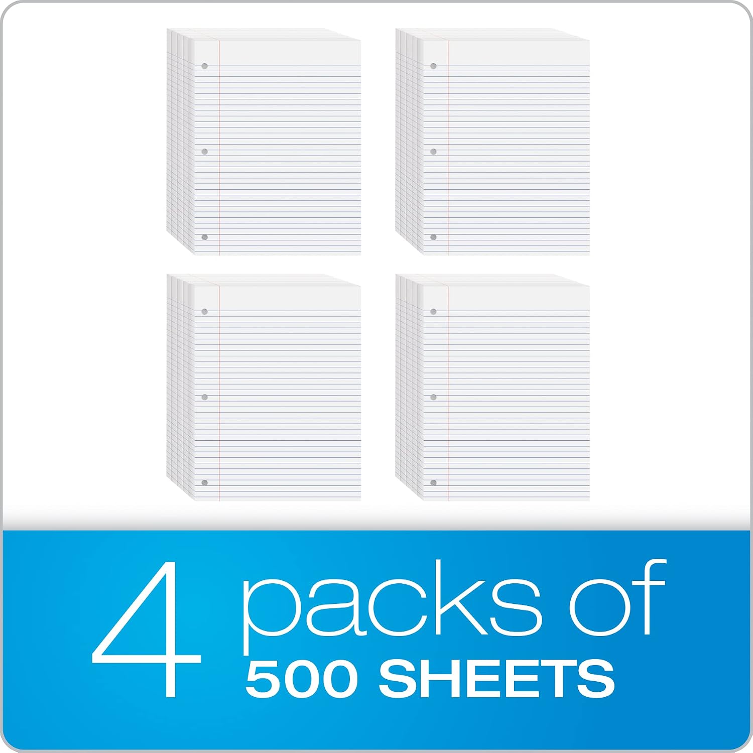 Oxford Loose Leaf Paper, 500 Sheets, College Rule Filler Notebook Paper, 8-1/2" x 11", 3-Hole Punched Fits 3-Ring Binders (62349)