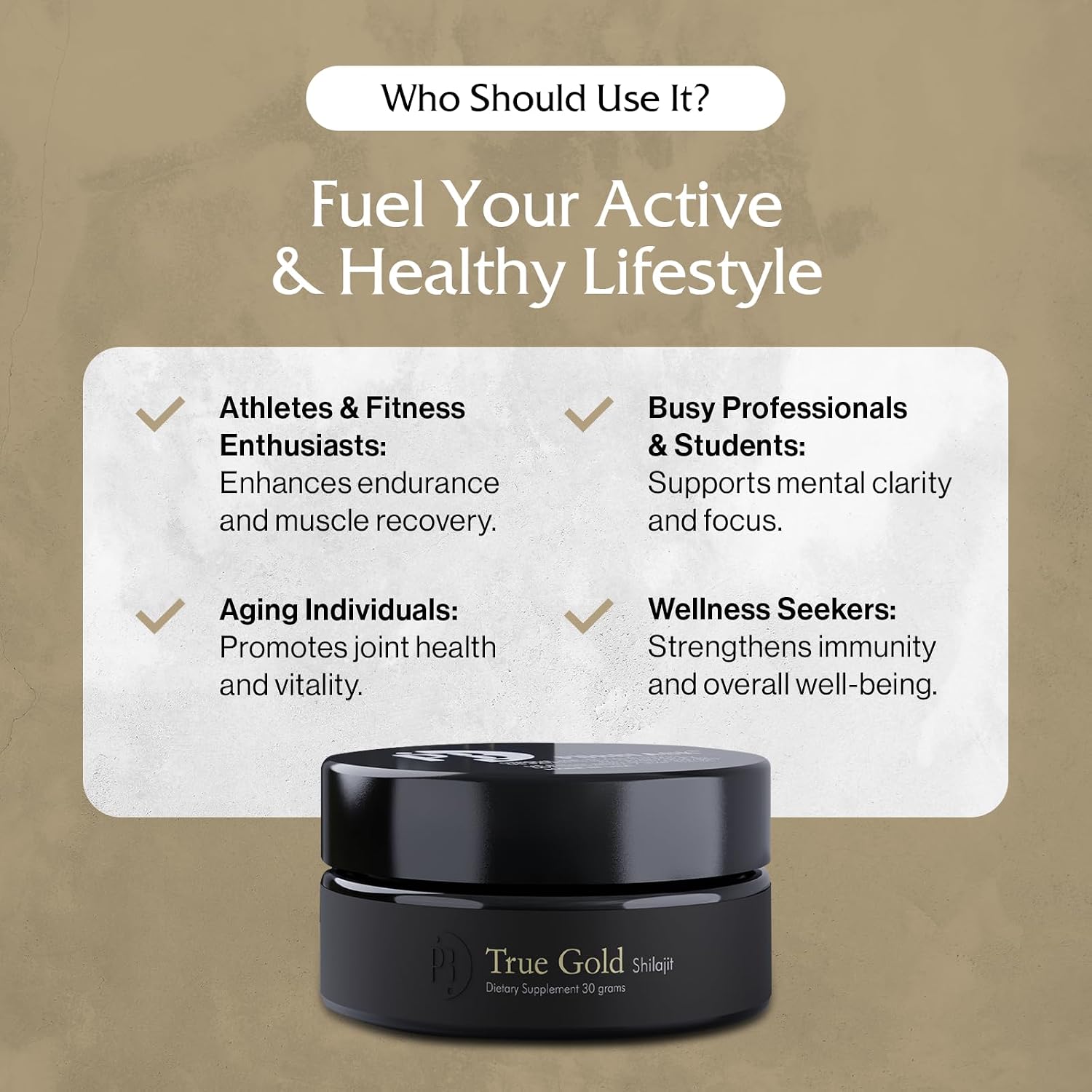 Purblack Pure Shilajit Resin, 85+ Trace Minerals, 60 Servings | Gold-Infused Himalayan Resin for Men&Women | Energy & Immunity Support, Made in USA