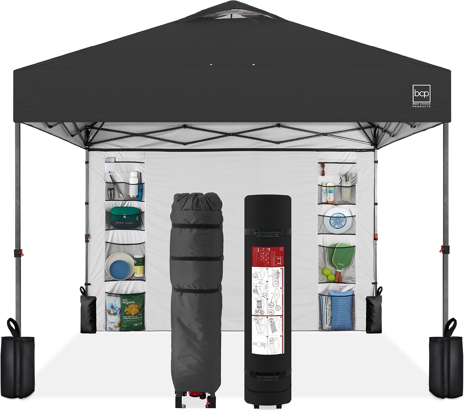 Best Choice Products 10x10ft Pop Up Canopy Tent, Outdoor Shade, 1 Person 1 Minute Set Up, Carry Case, 4 Weight Bags - White