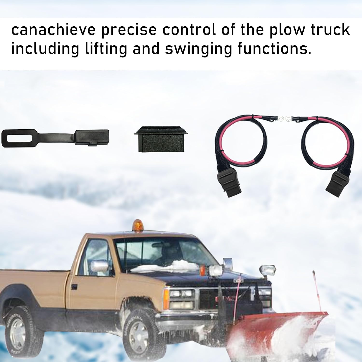 Cable Plow and Truck Side 2-Pin with Dust Cover, Model 21294 8245 61169 8274, Western Plow Parts, Boss Plow Wiring Harness, Snow Plow for Truck